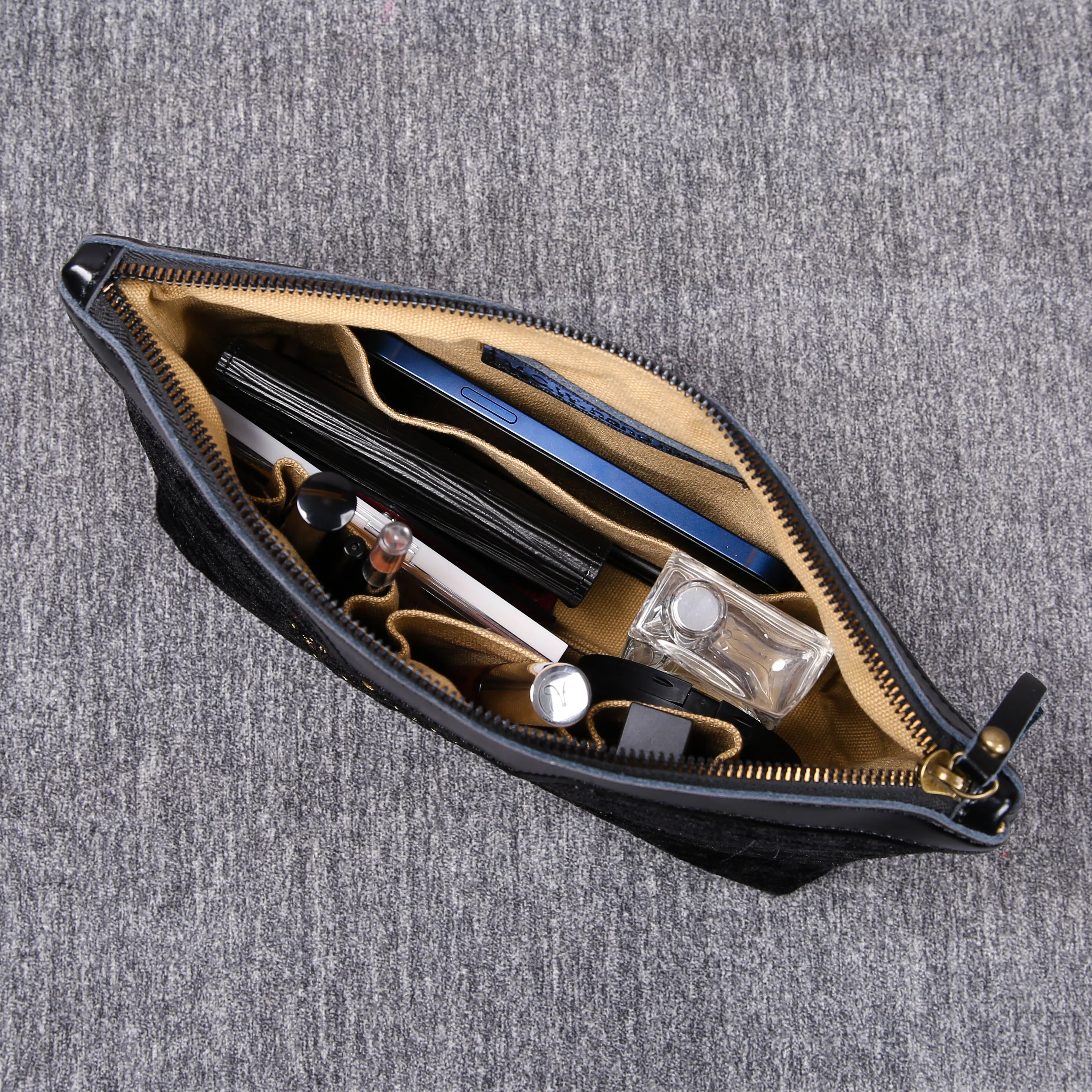Luxury Monogrammed Black Make up Bag - Image 10