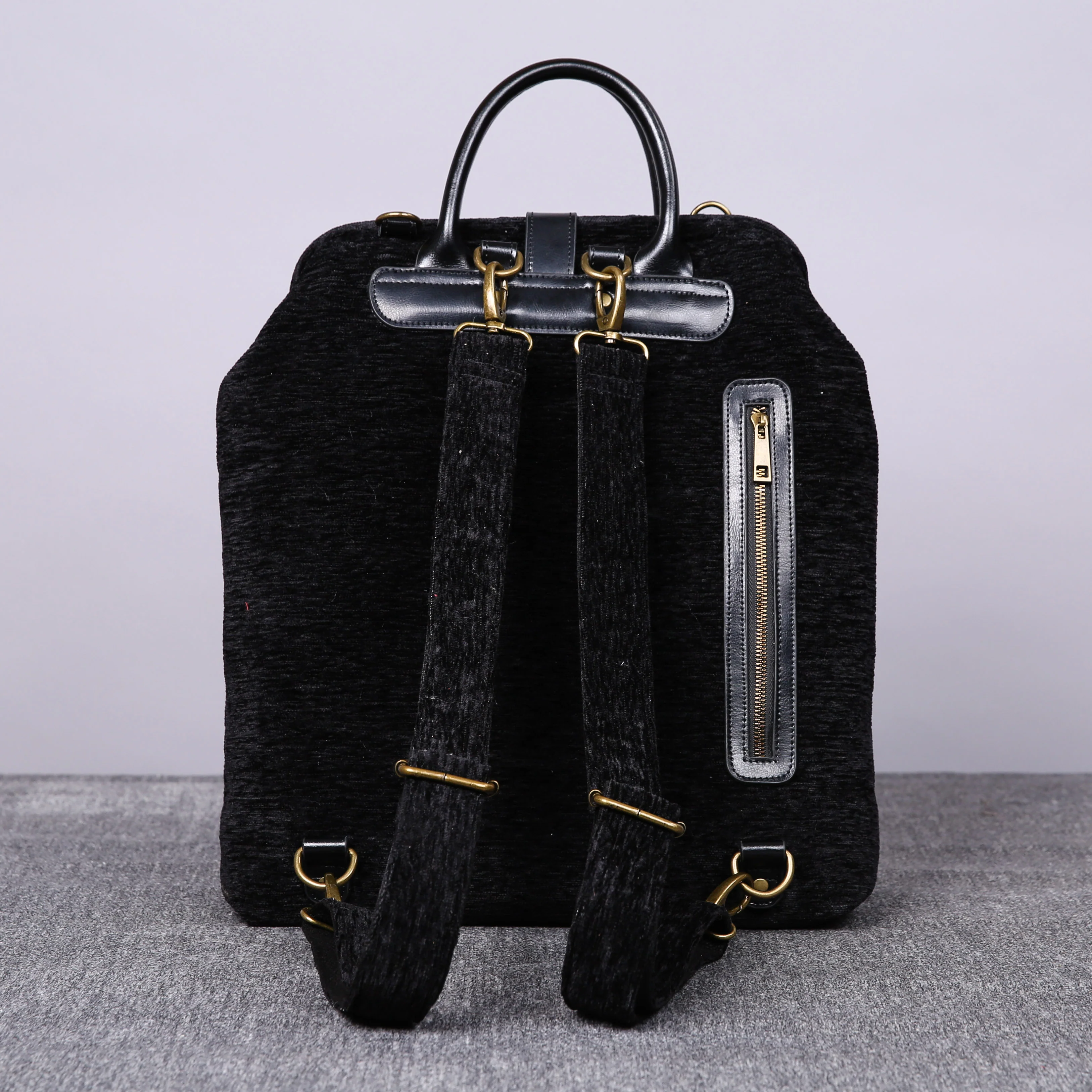 Luxury Monogrammed Black Multi-Functional Backpack - Image 10