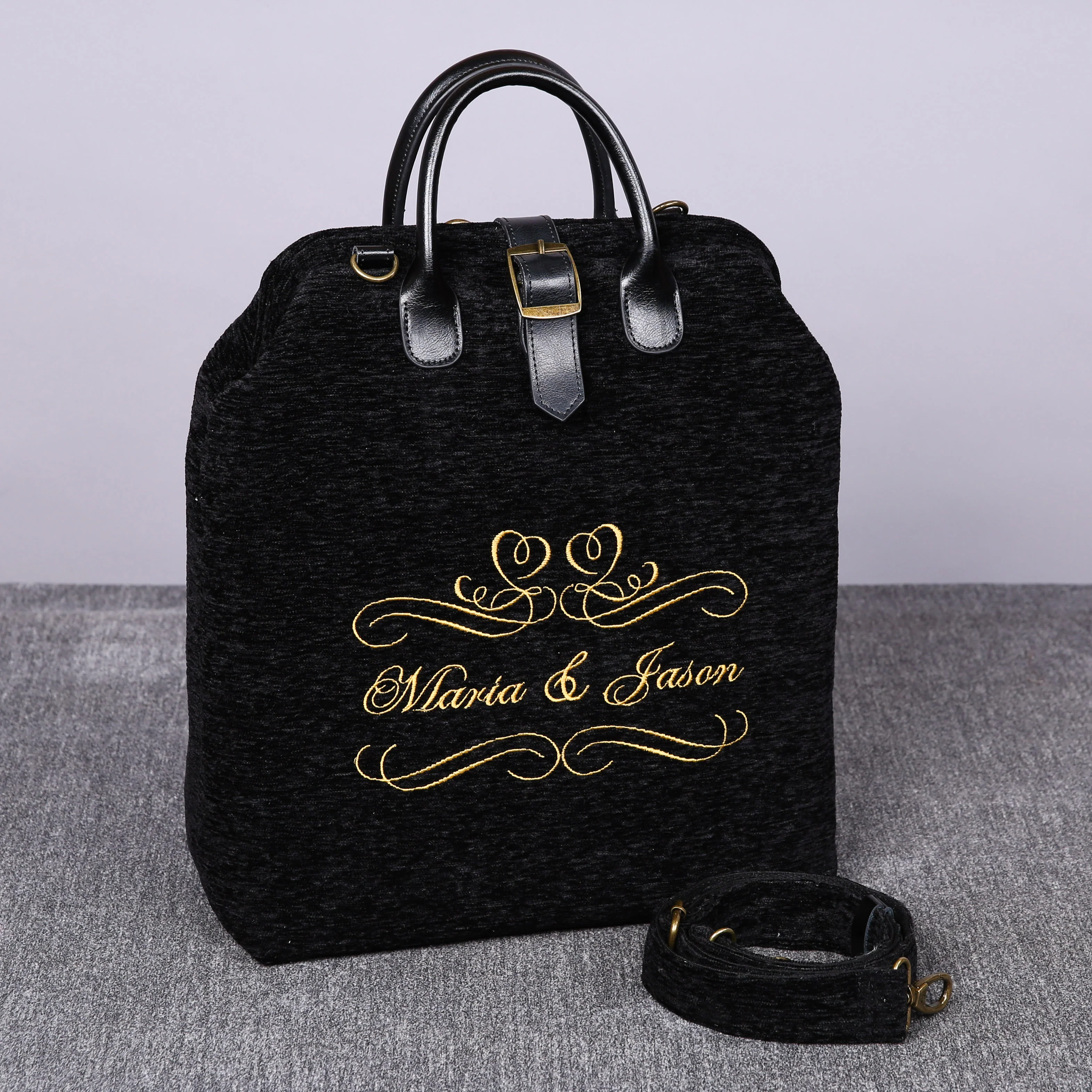 Luxury Monogrammed Black Multi-Functional Backpack - Image 2