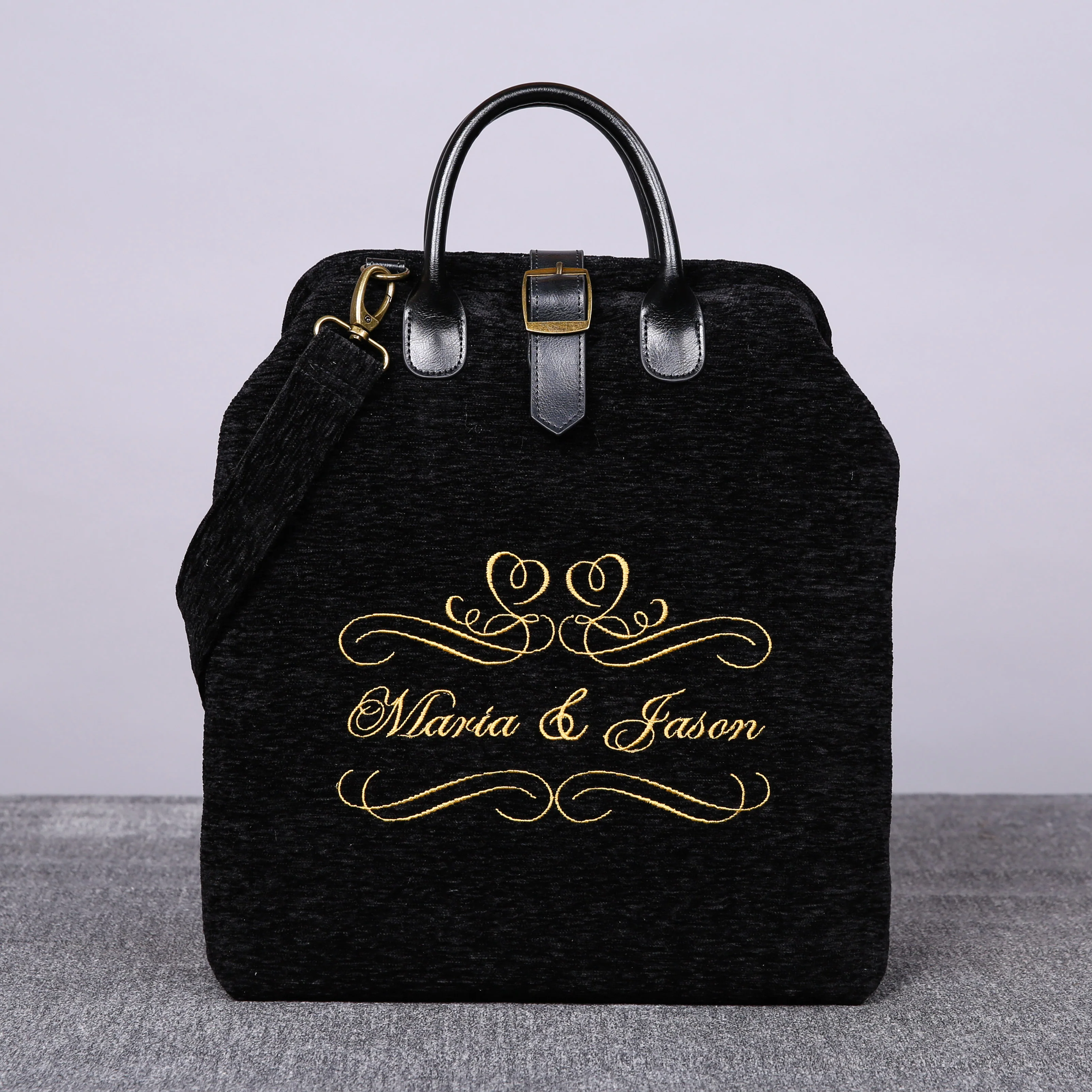 Luxury Monogrammed Black Multi-Functional Backpack - Image 3