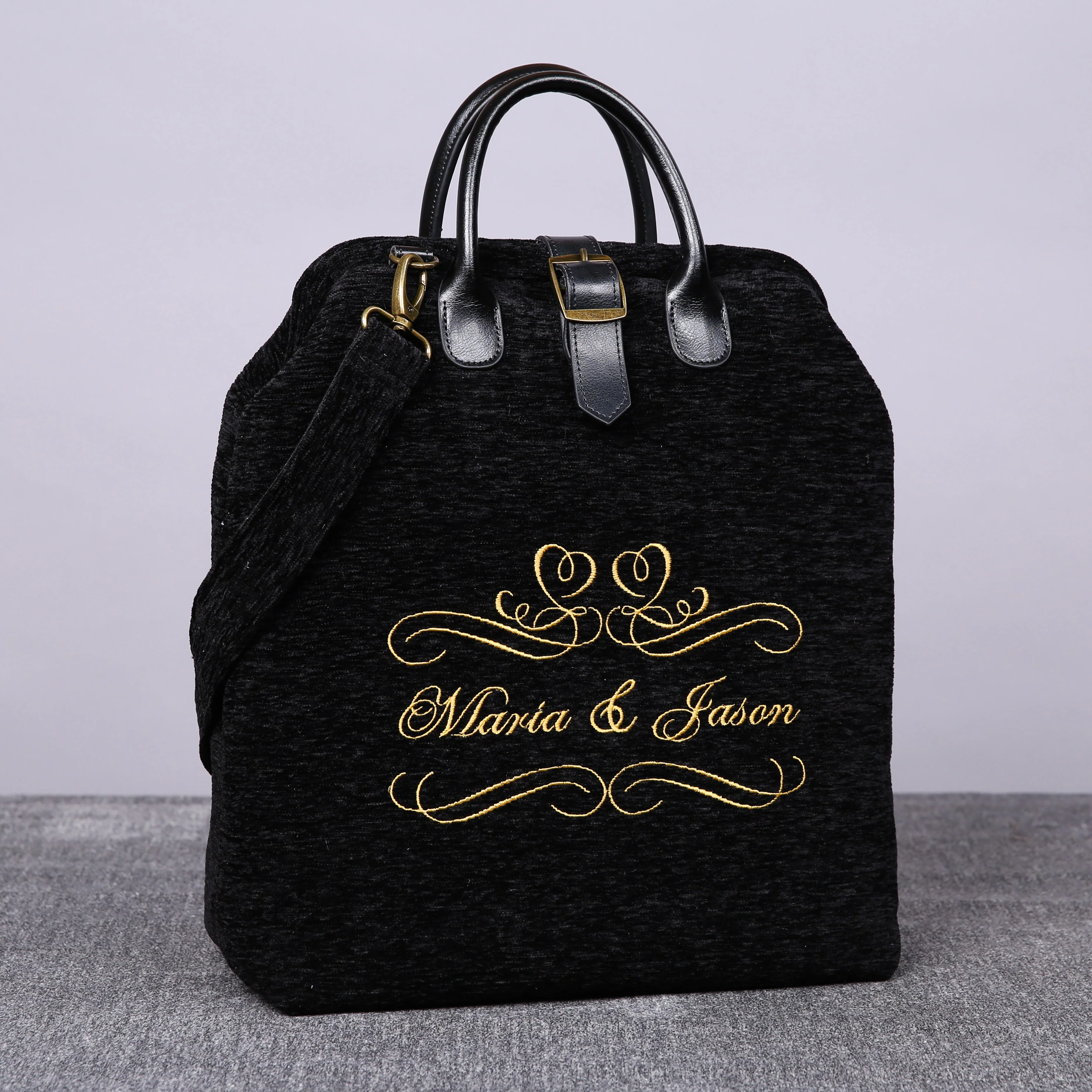 Luxury Monogrammed Black Multi-Functional Backpack - Image 7