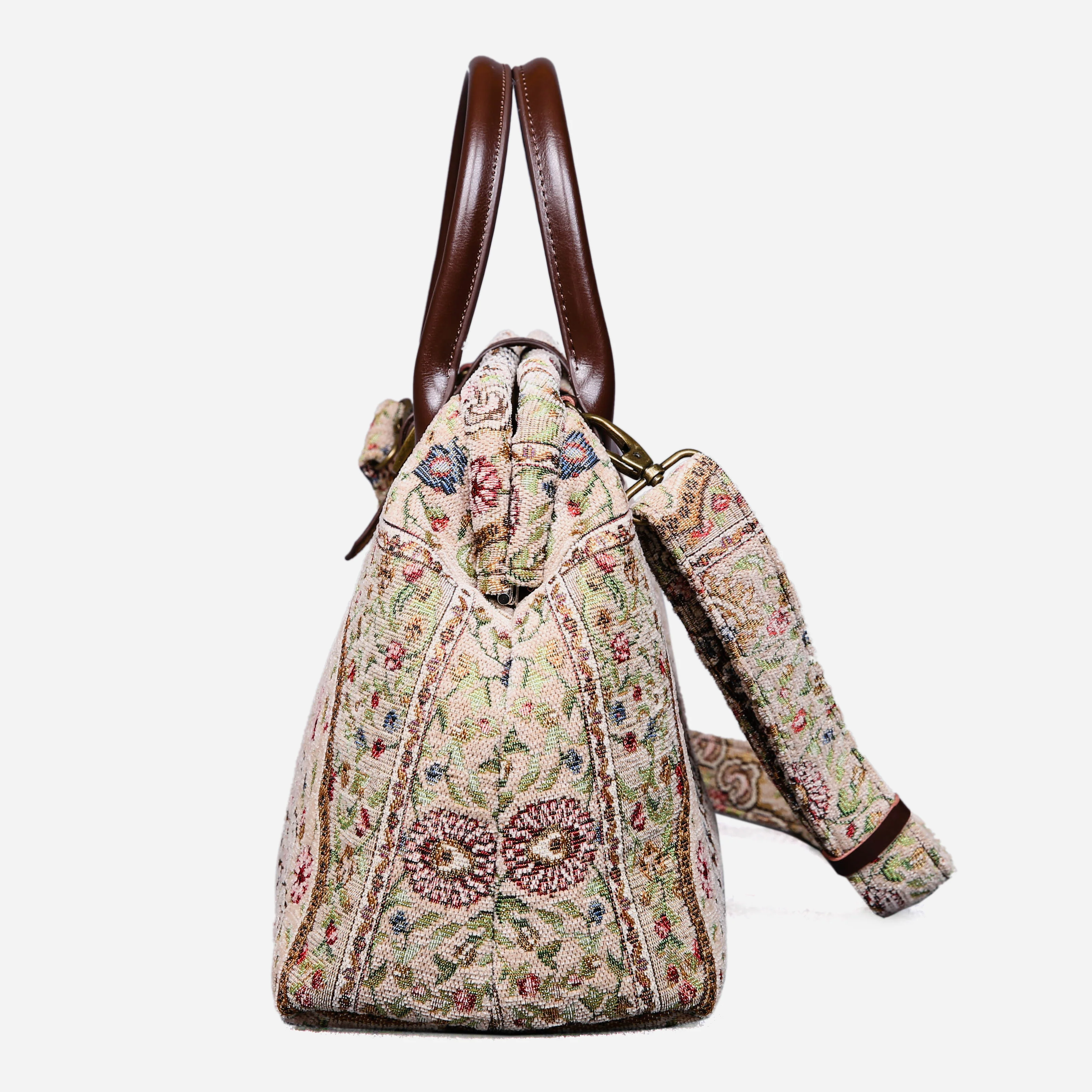 Oriental Beige Carpet Handbag Purse - Image 5