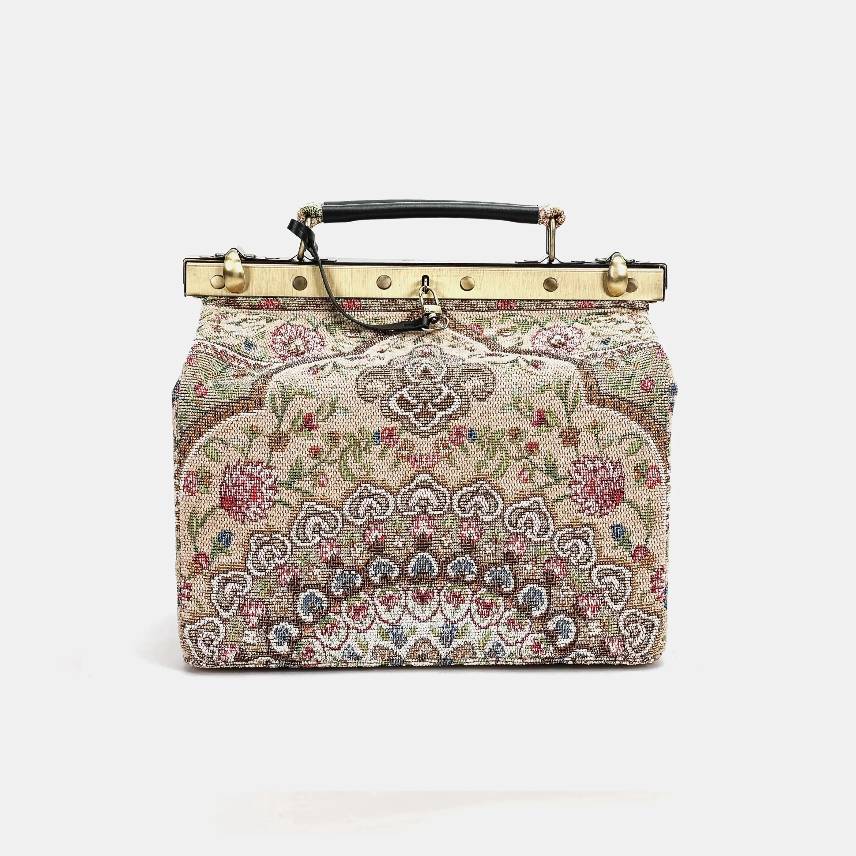 Oriental Beige Vivienne Carpet Purse Gladstone Bag