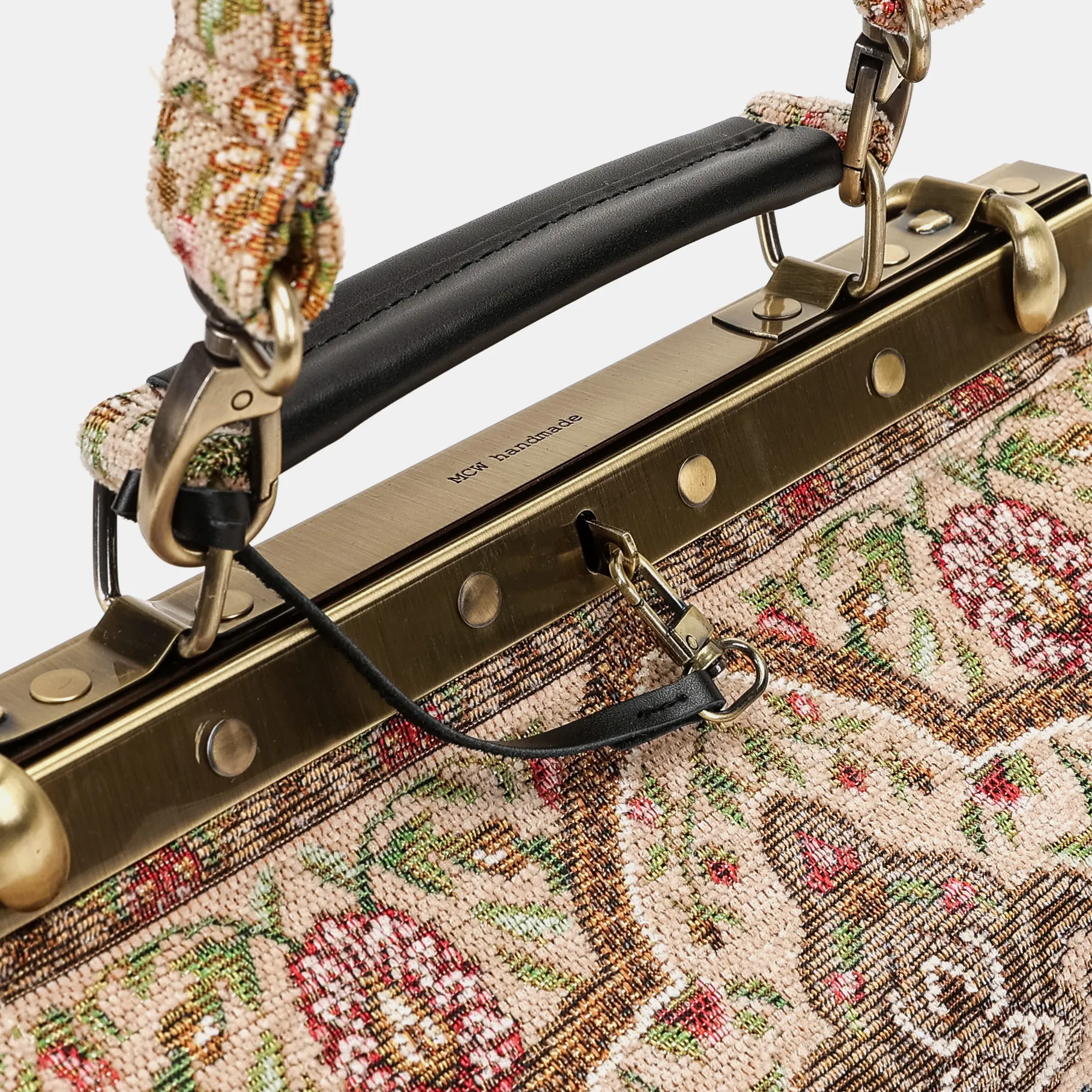 Oriental Beige Vivienne Carpet Purse Gladstone Bag - Image 6