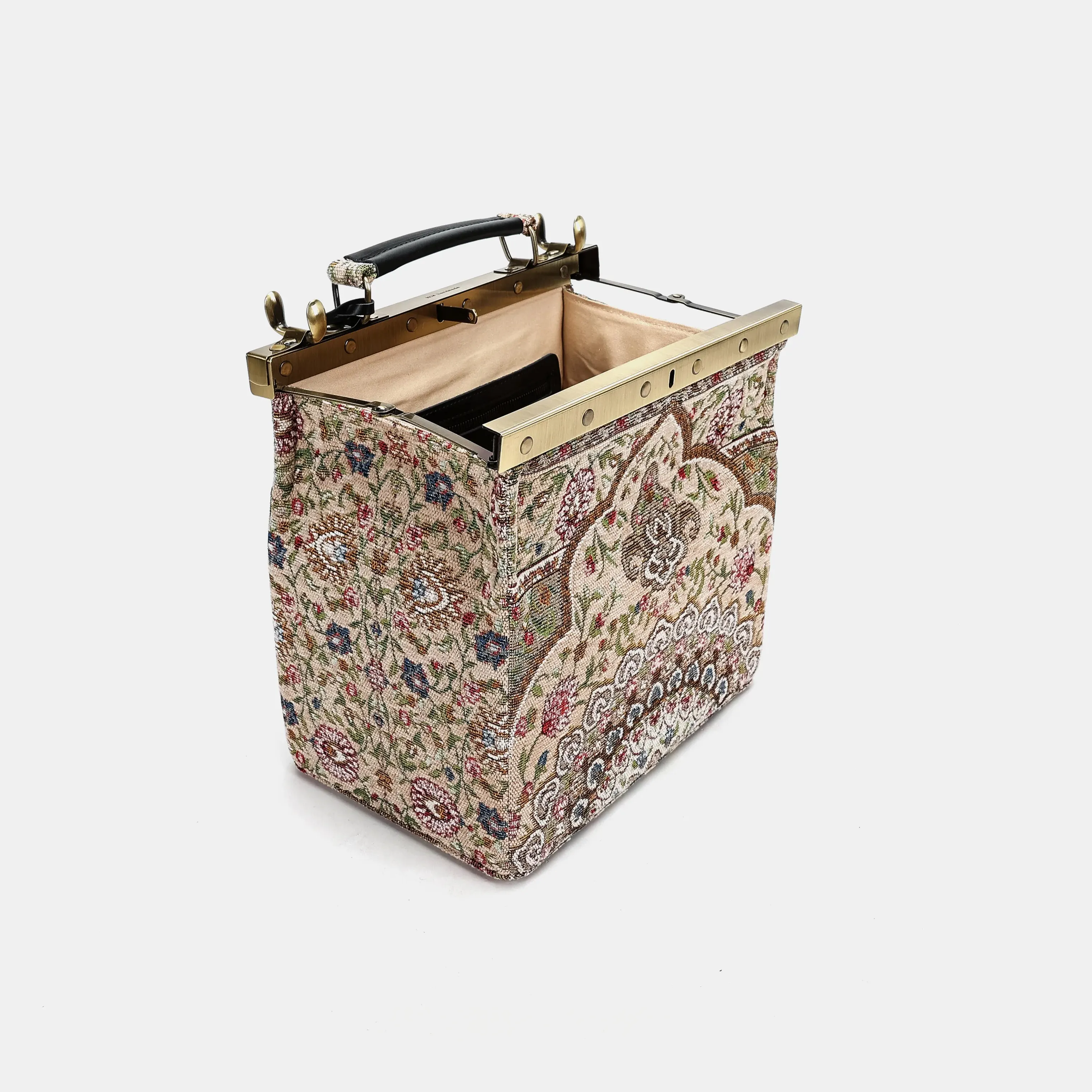 Oriental Beige Vivienne Carpet Purse Gladstone Bag - Image 9