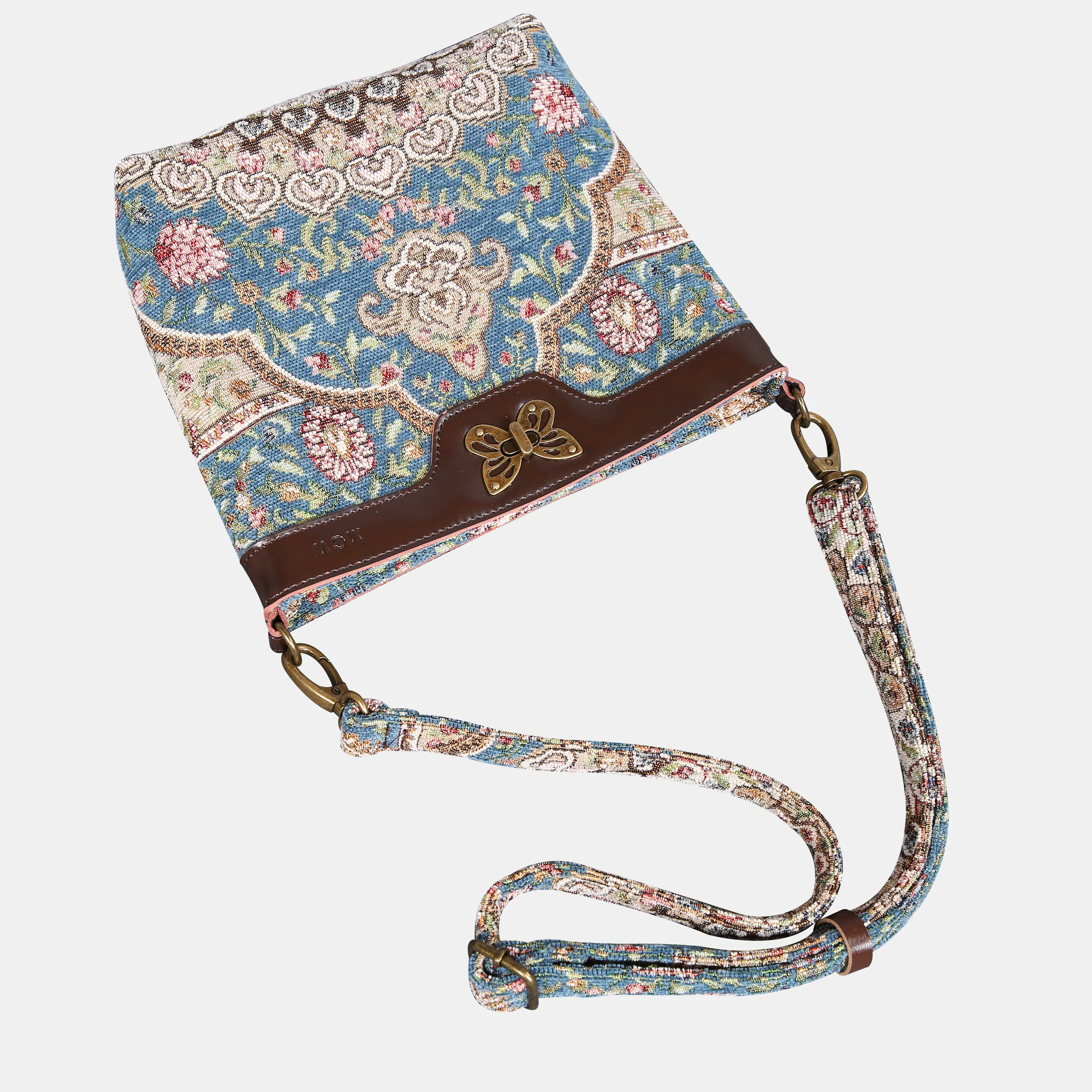 Oriental Blue Butterfly Crossbody Bag - Image 2