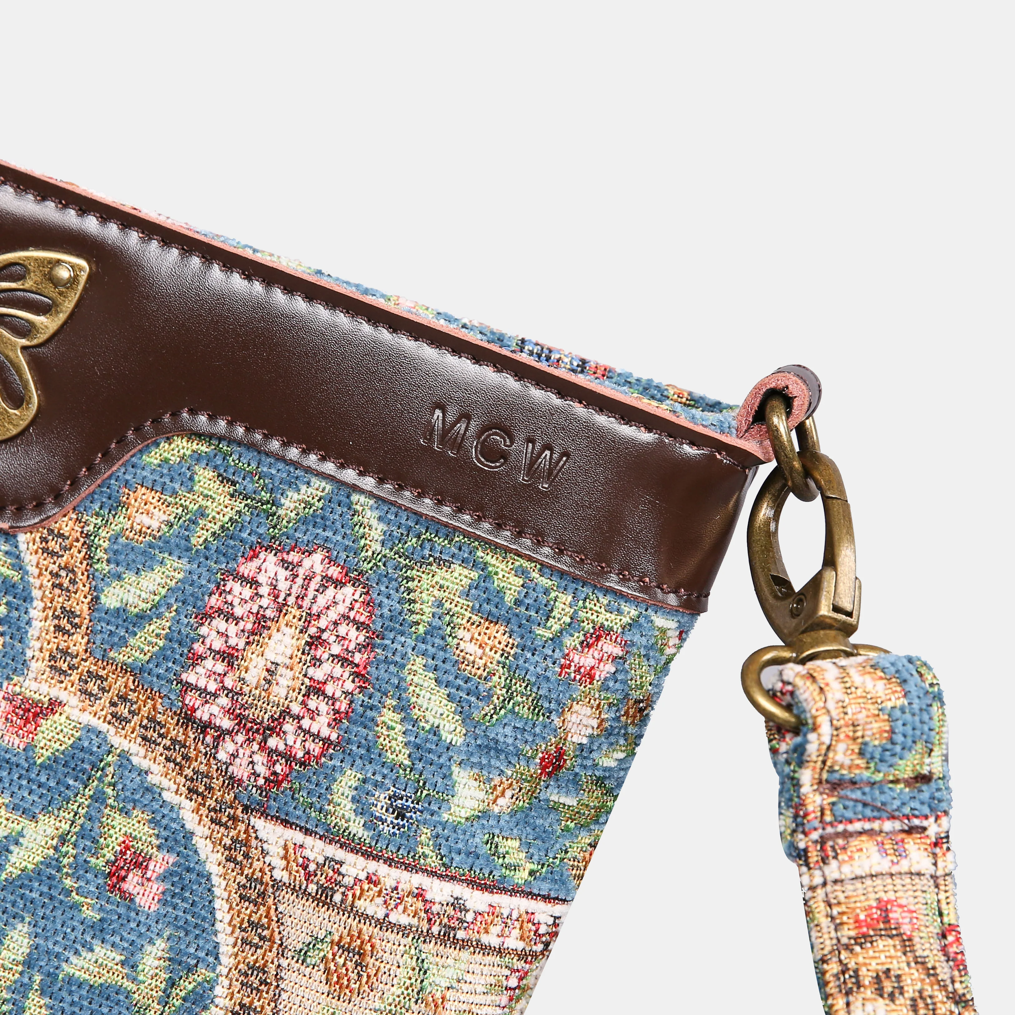 Oriental Blue Butterfly Crossbody Bag - Image 3