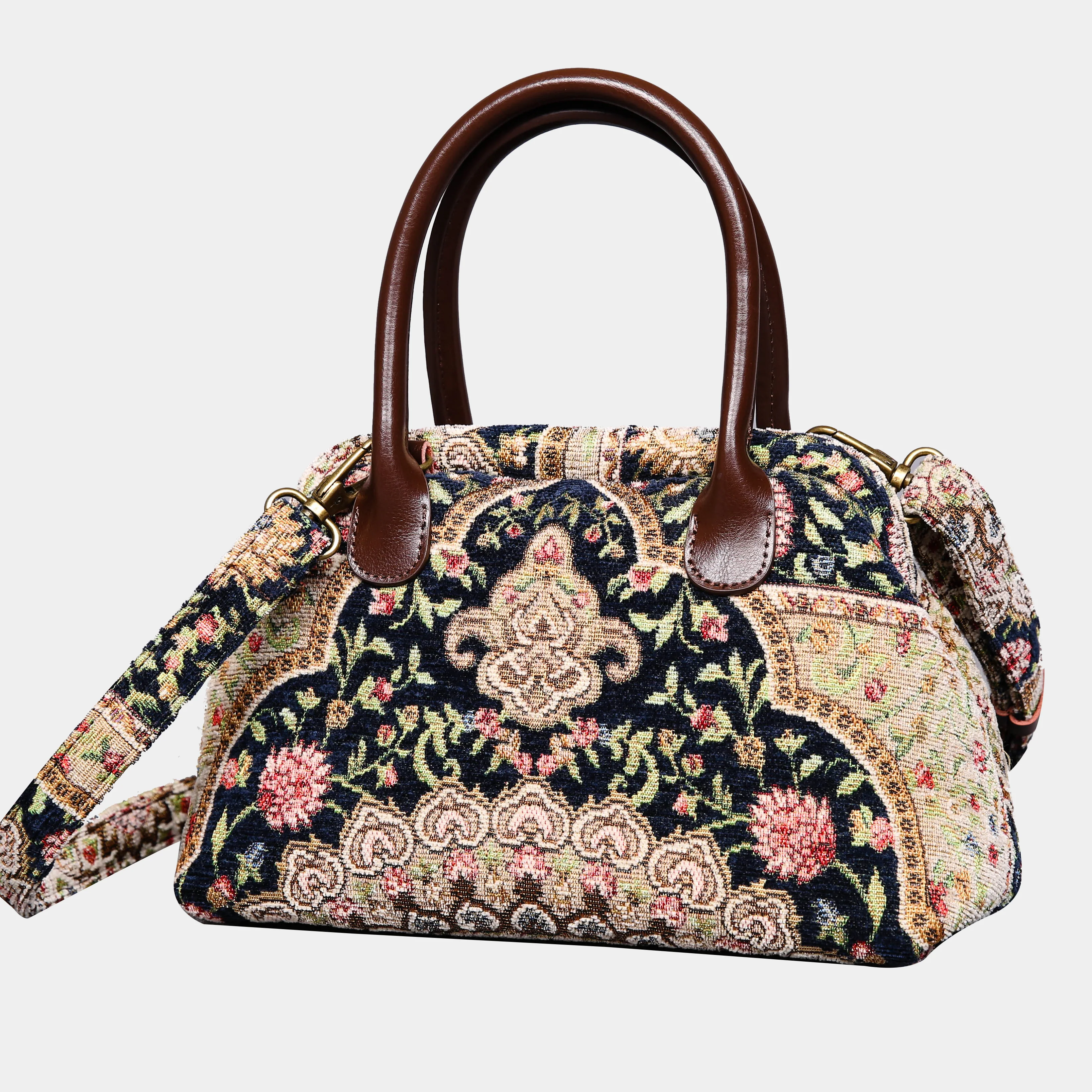 Oriental Navy Carpet Satchel - Image 4
