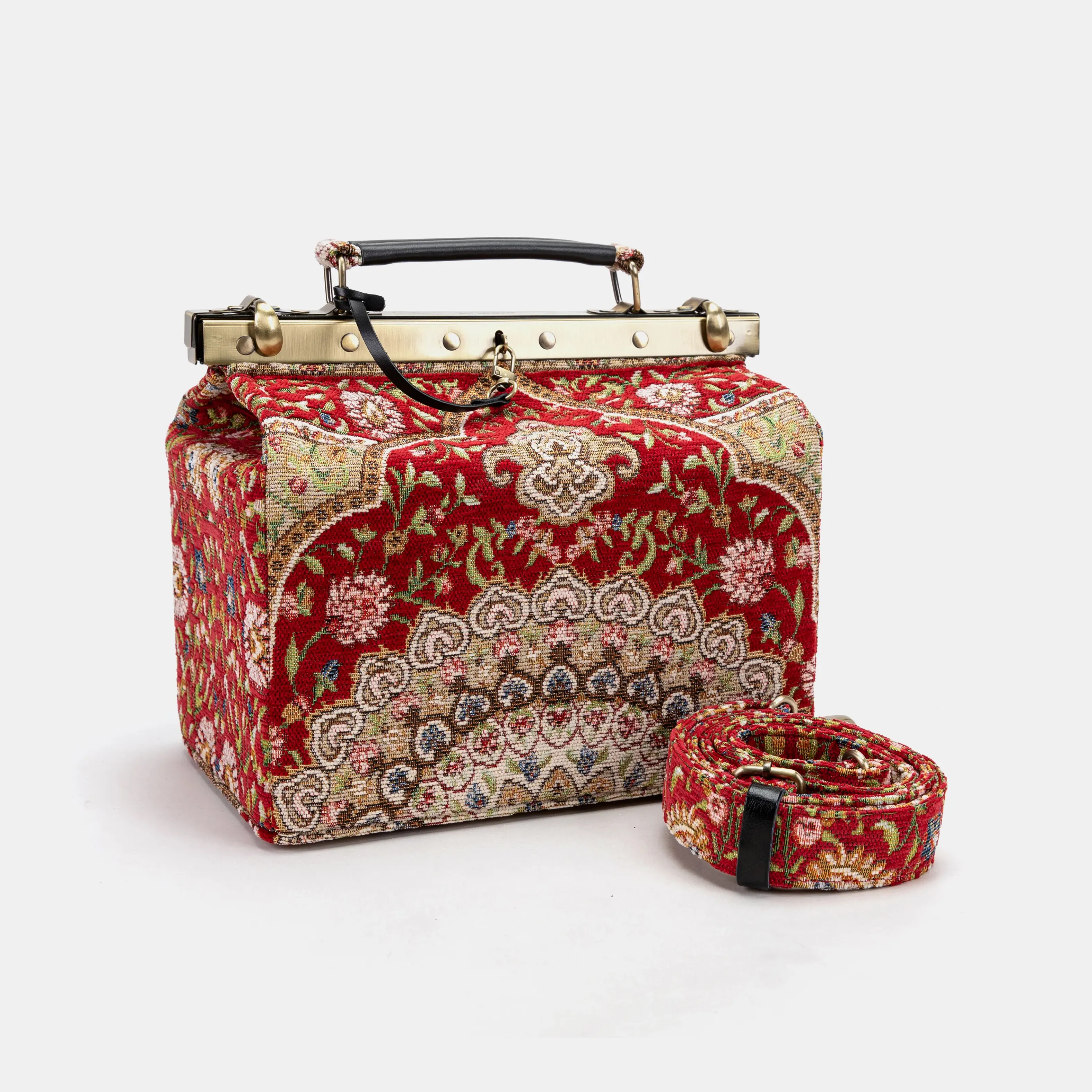 Oriental Red Vivienne Carpet Purse Gladstone Bag - Image 5