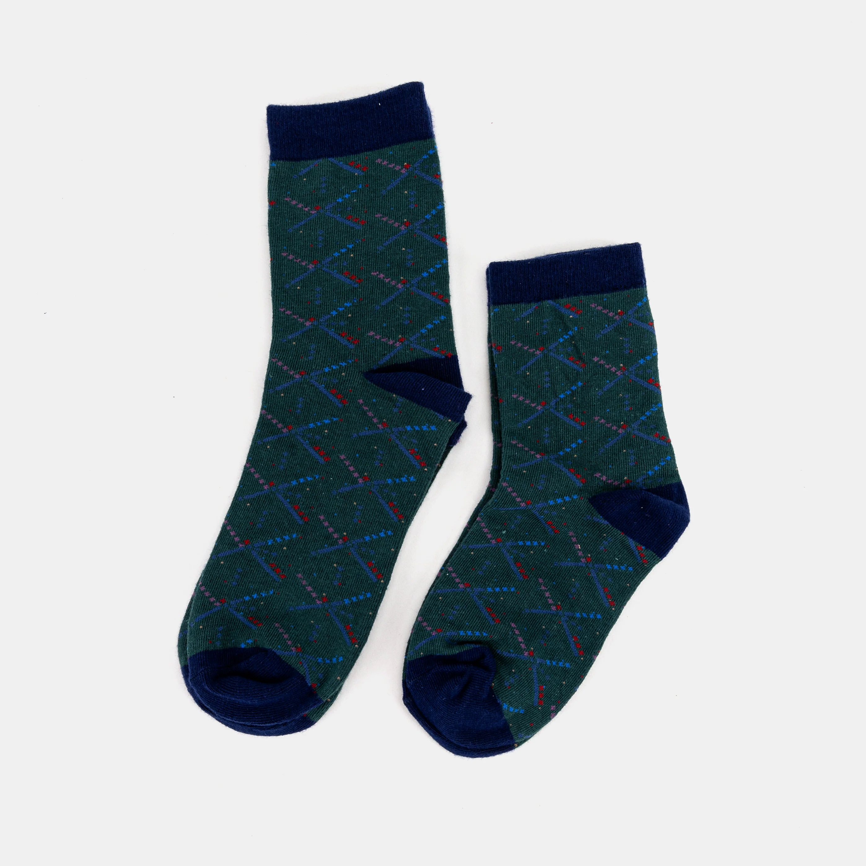 PDX Portland Airport Pattern Cotton Crew Socks - Image 4