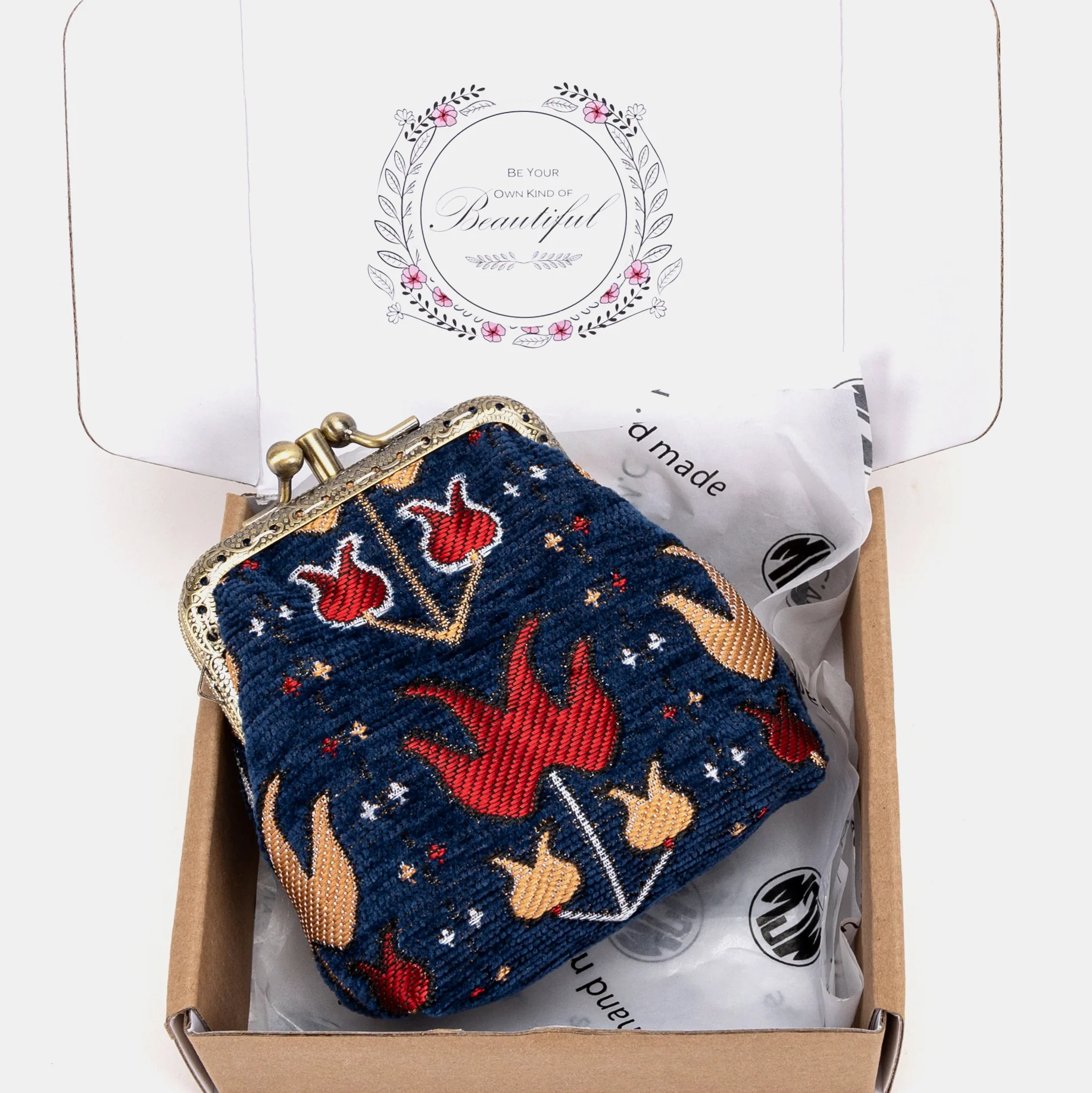 Poppy Bloom Double Kiss Clasp Coin Purse - Image 7