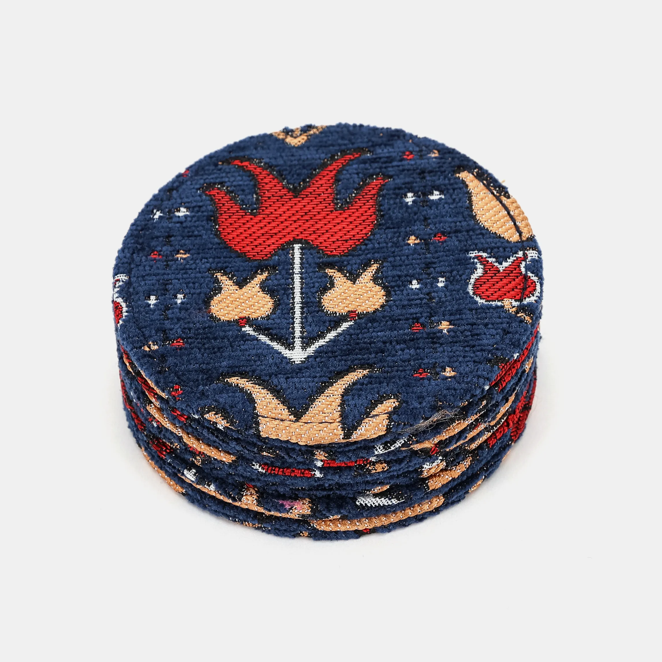 Poppy Bloom Round Coaster Set with Holder - Image 4
