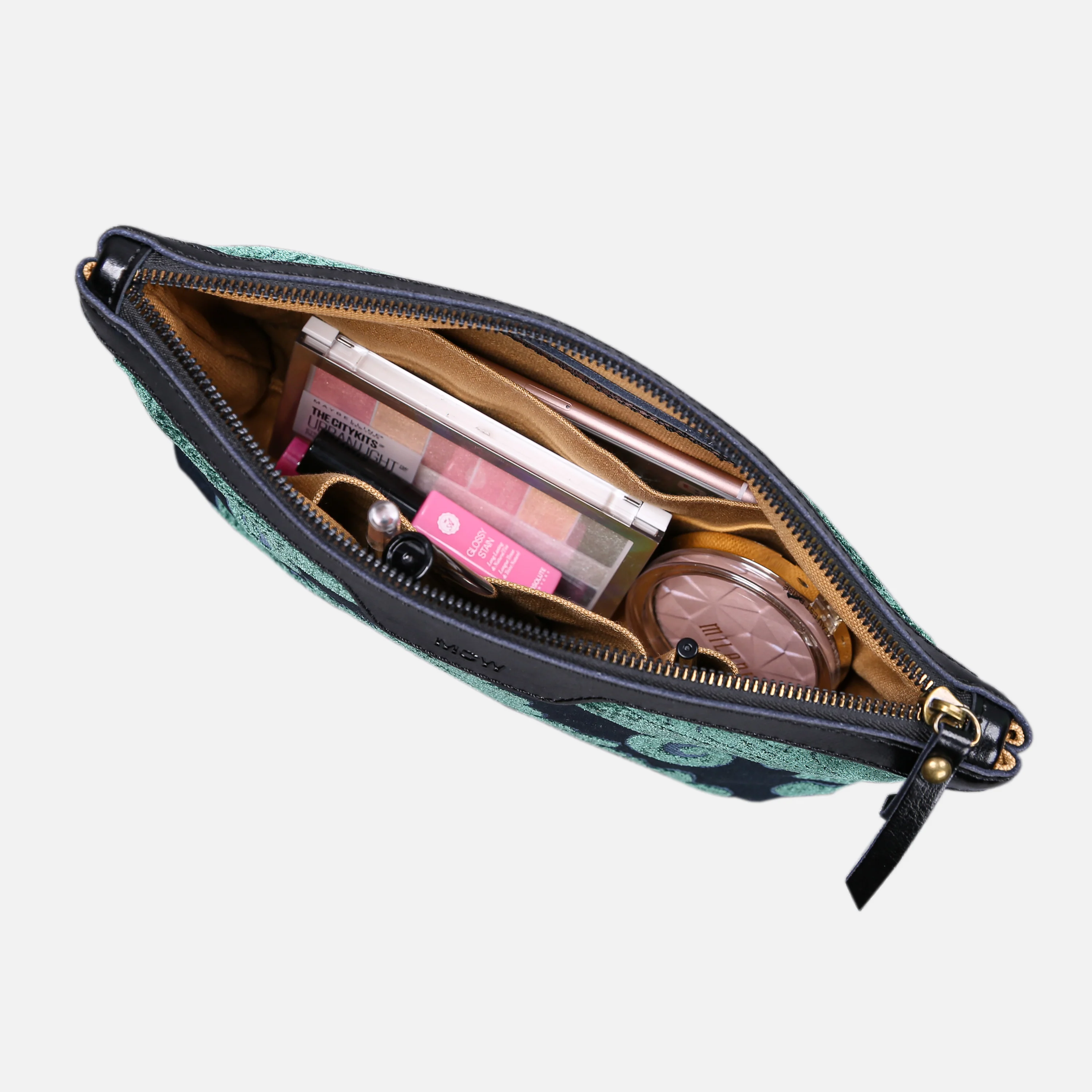 Queen Hunter Green Carpet Makeup Bag - Image 4