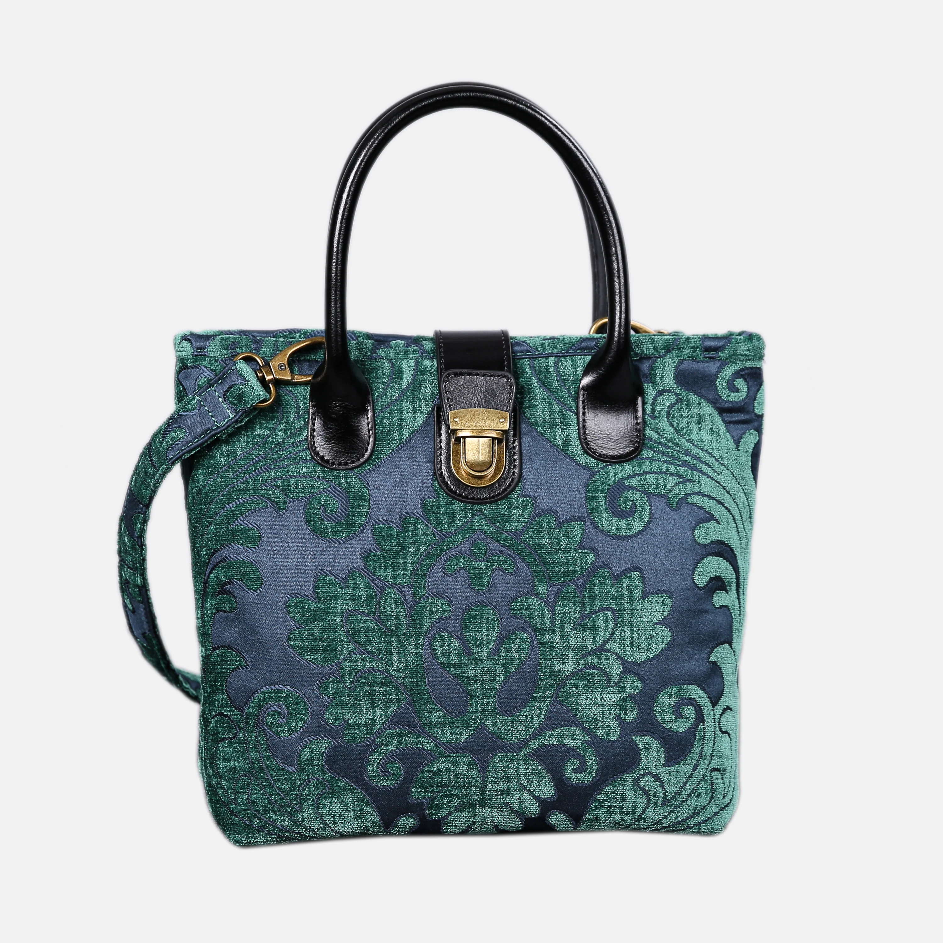 Queen Hunter Green Tuck Lock Carpet Satchel