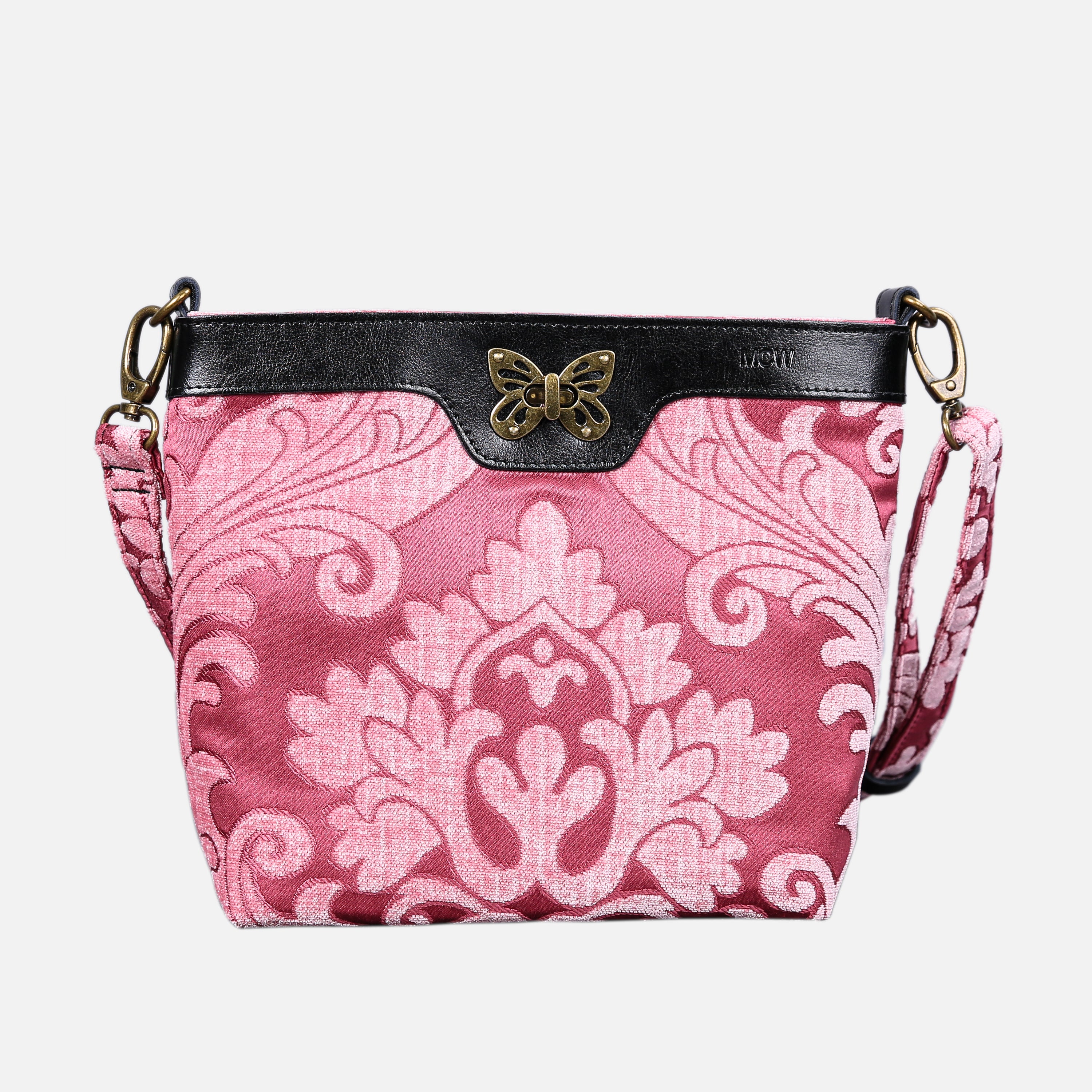 Queen Rose Pink Butterfly Crossbody Bag