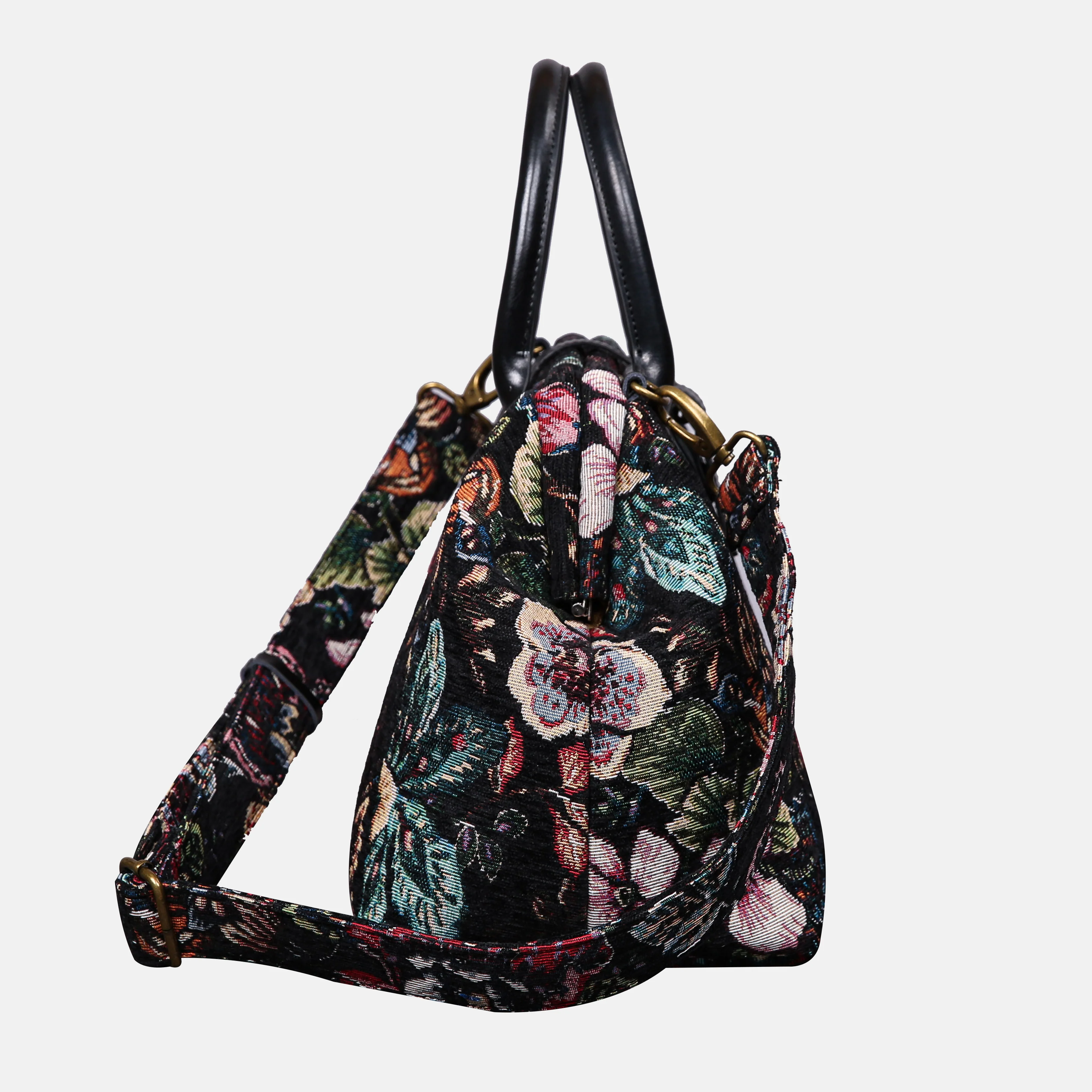Rose Garden Black Carpet Handbag Purse - Image 3