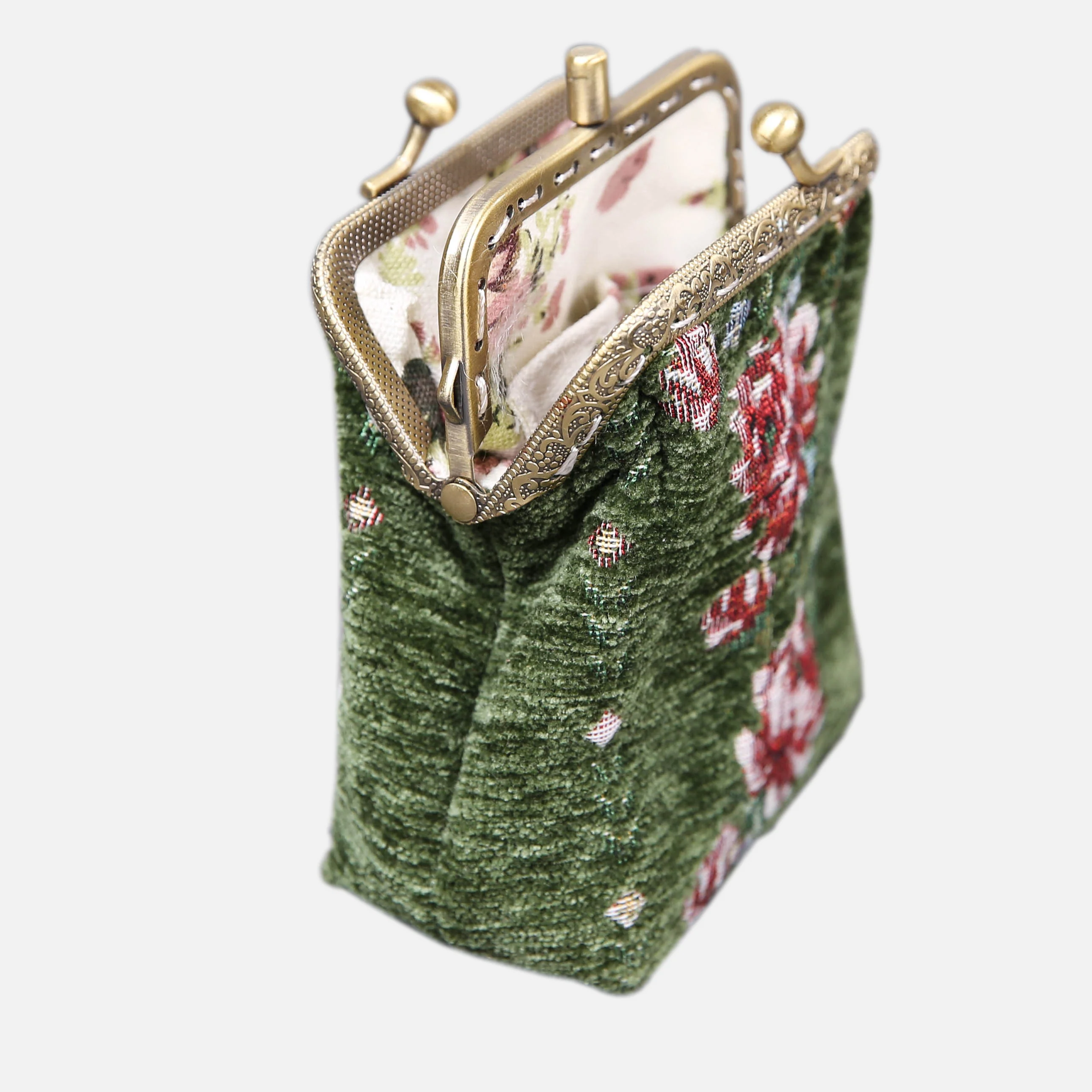 Rose Series Arugula Green Double Kiss Clasp Coin Purse - Image 5