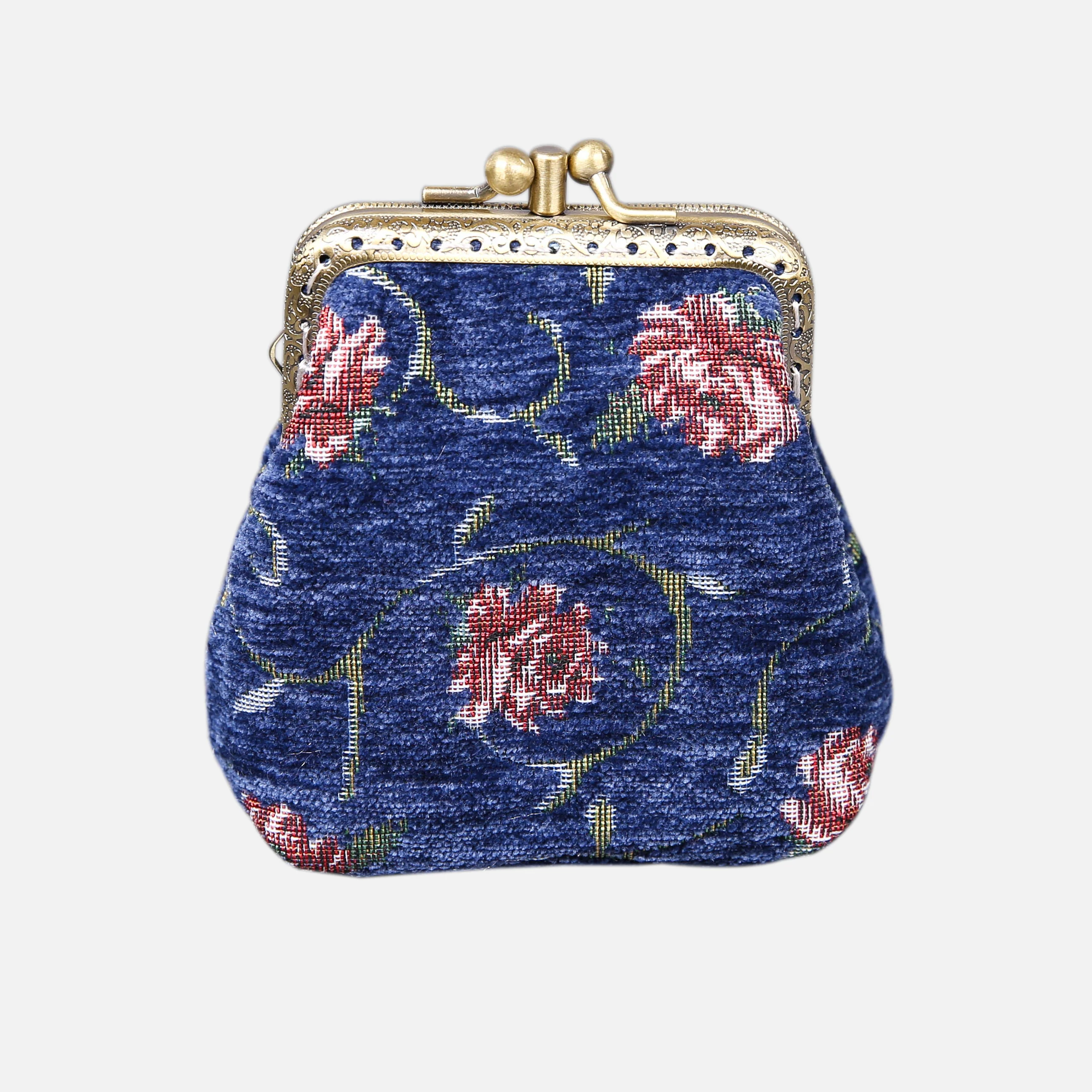 Rose Series Blue Double Kiss Clasp Coin Purse - Image 4
