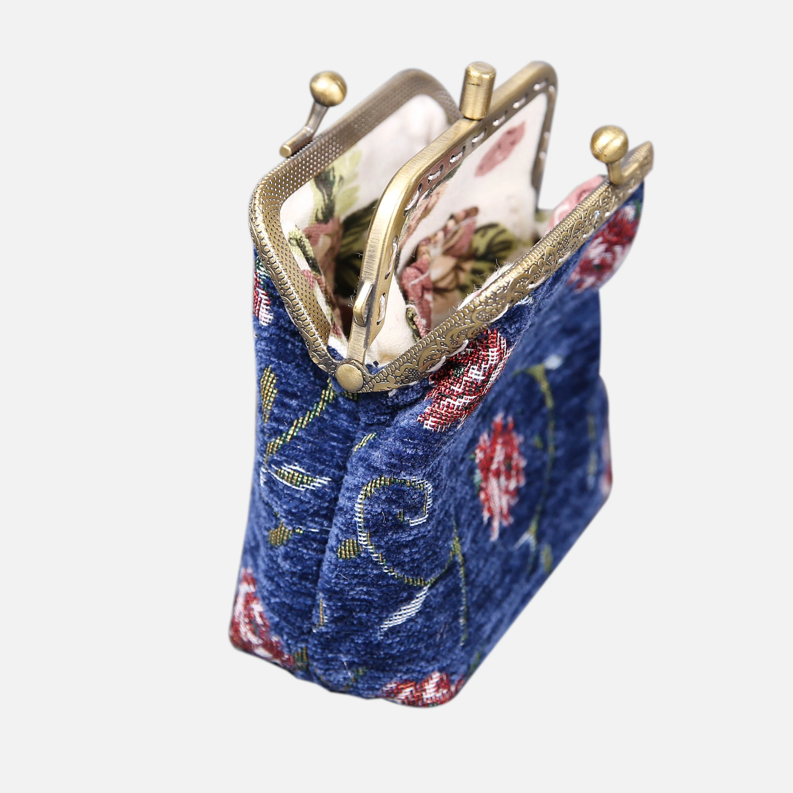 Rose Series Blue Double Kiss Clasp Coin Purse - Image 7
