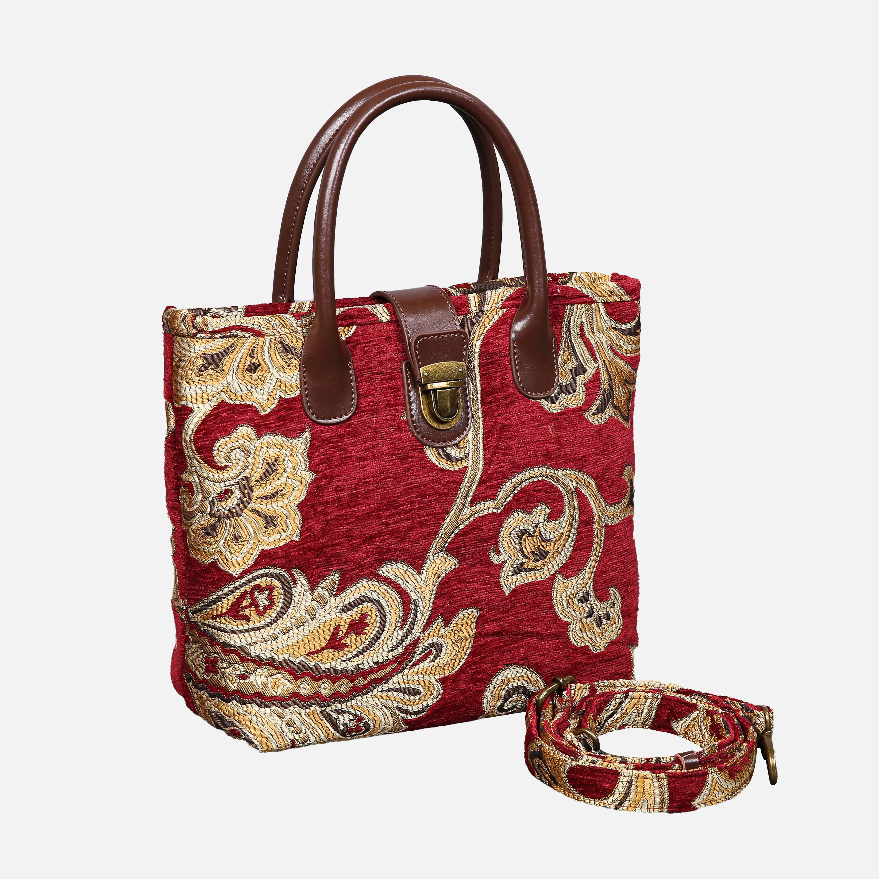Sagredo Gold Tuck Lock Carpet Satchel - Image 2