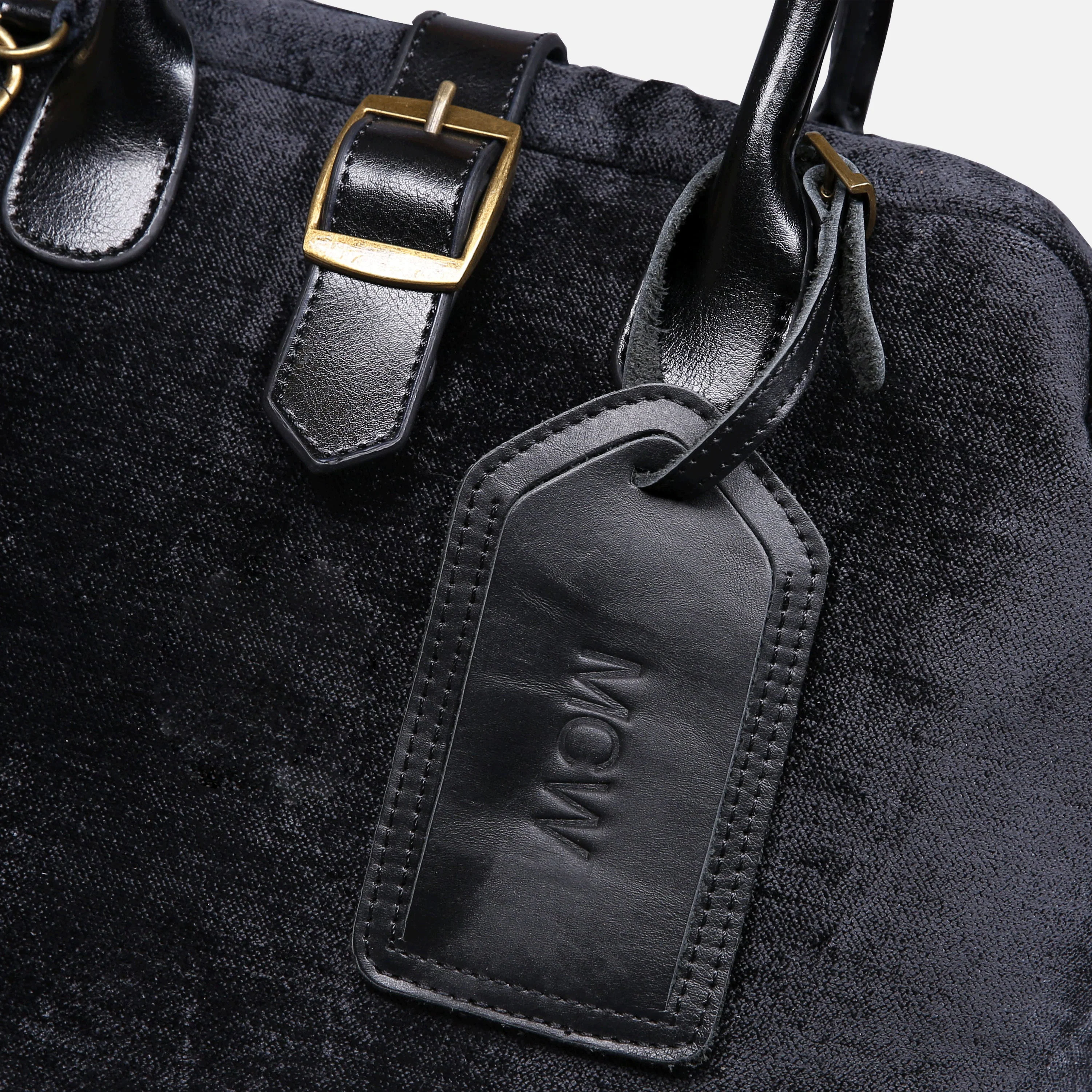 Solid Black Carpet Handbag Purse - Image 9