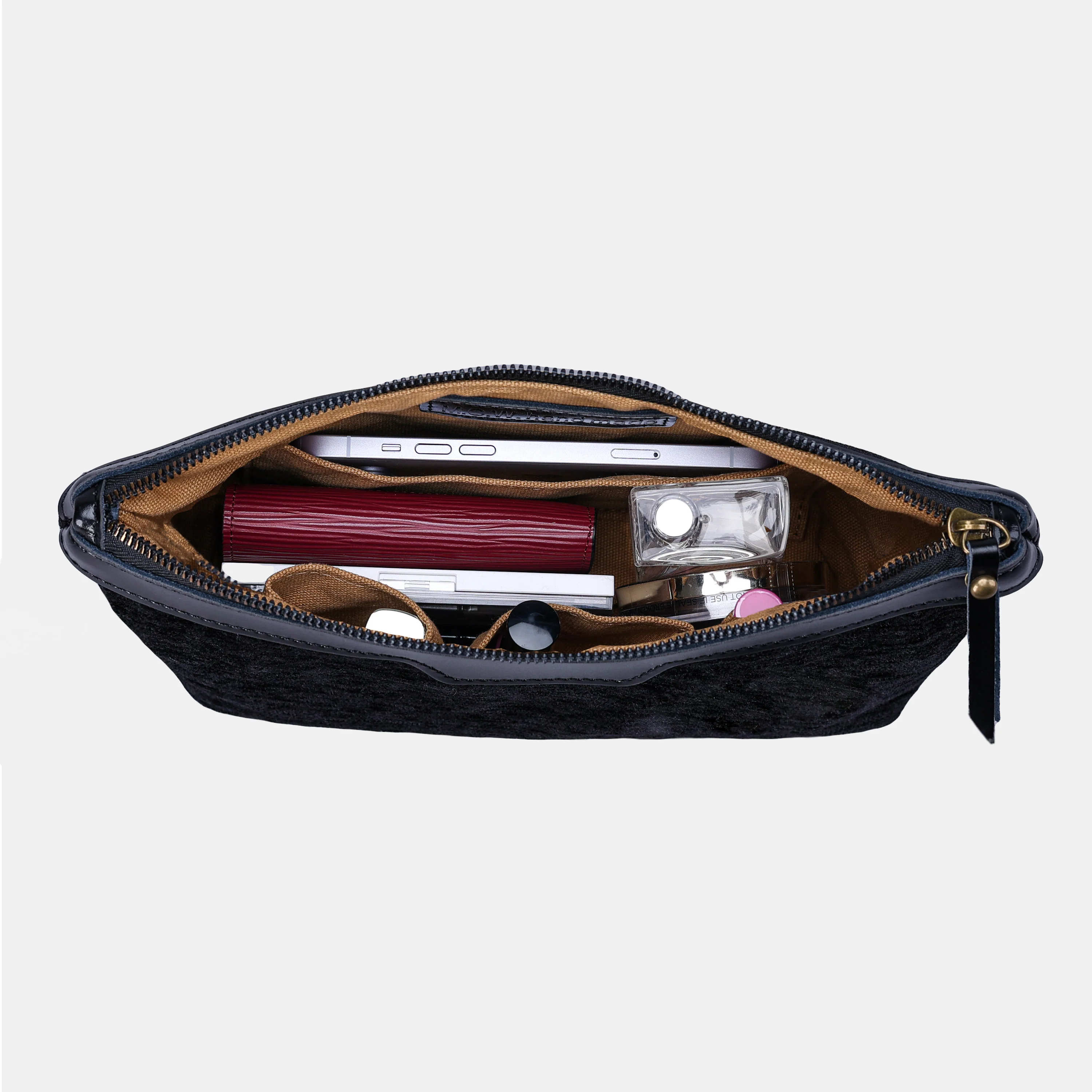 Solid Black Carpet Makeup Bag - Image 5