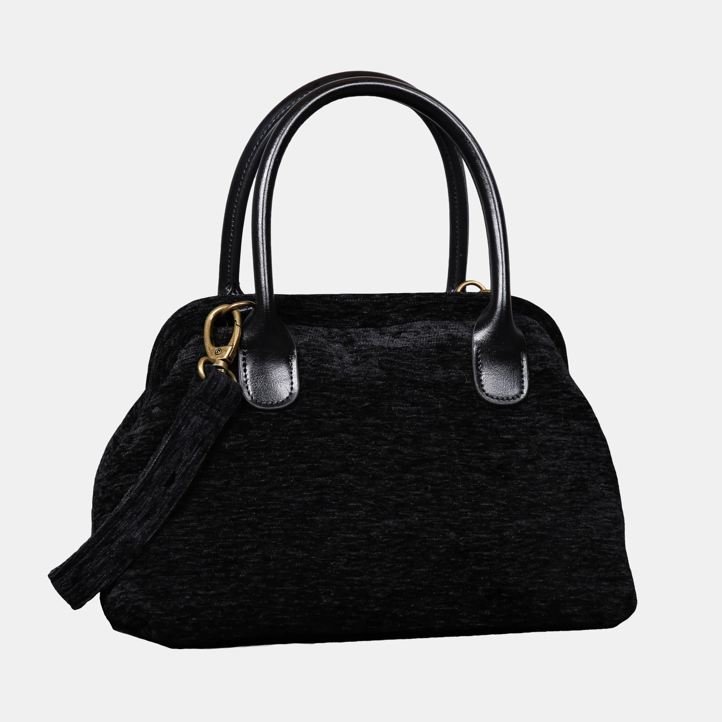 Solid Black Carpet Satchel - Image 2