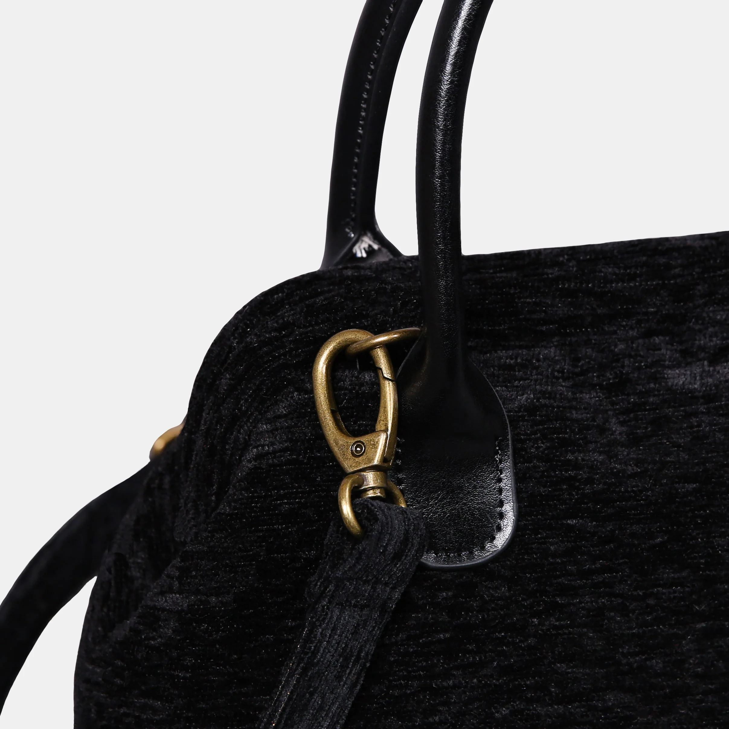 Solid Black Carpet Satchel - Image 4