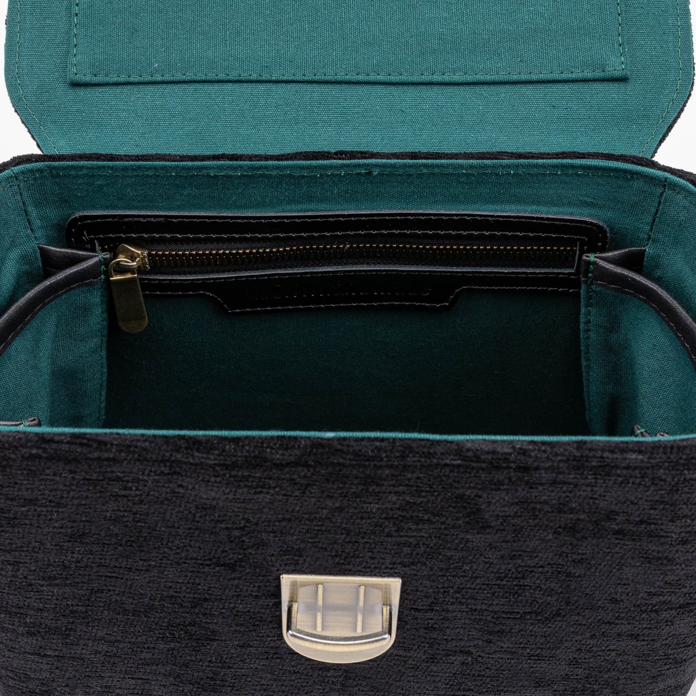 Solid Black Clara Medium Train Case Purse - Image 8