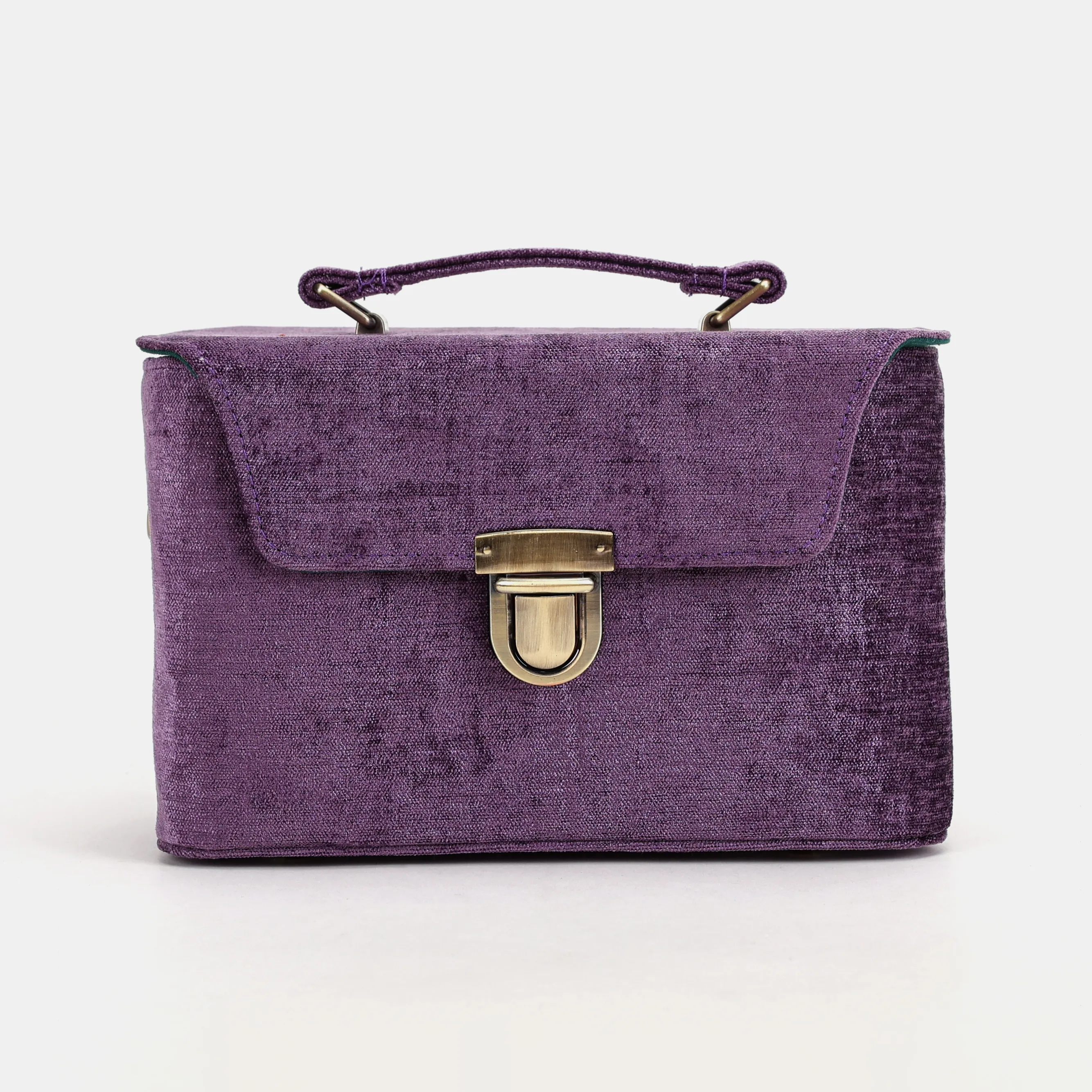 Solid Purple Clara Medium Train Case Purse - Image 3