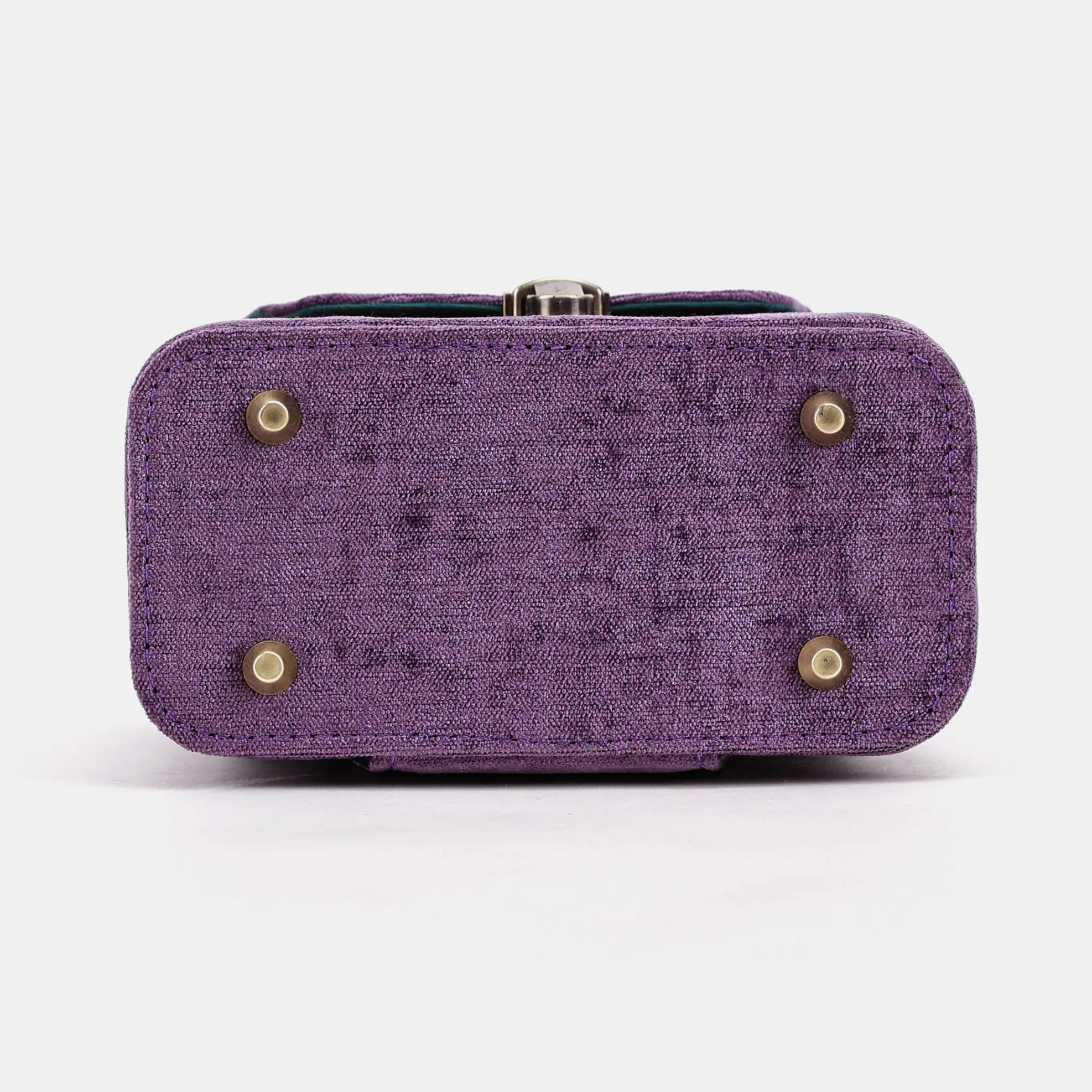 Solid Purple Emma Small Train Case Crossbody - Image 10