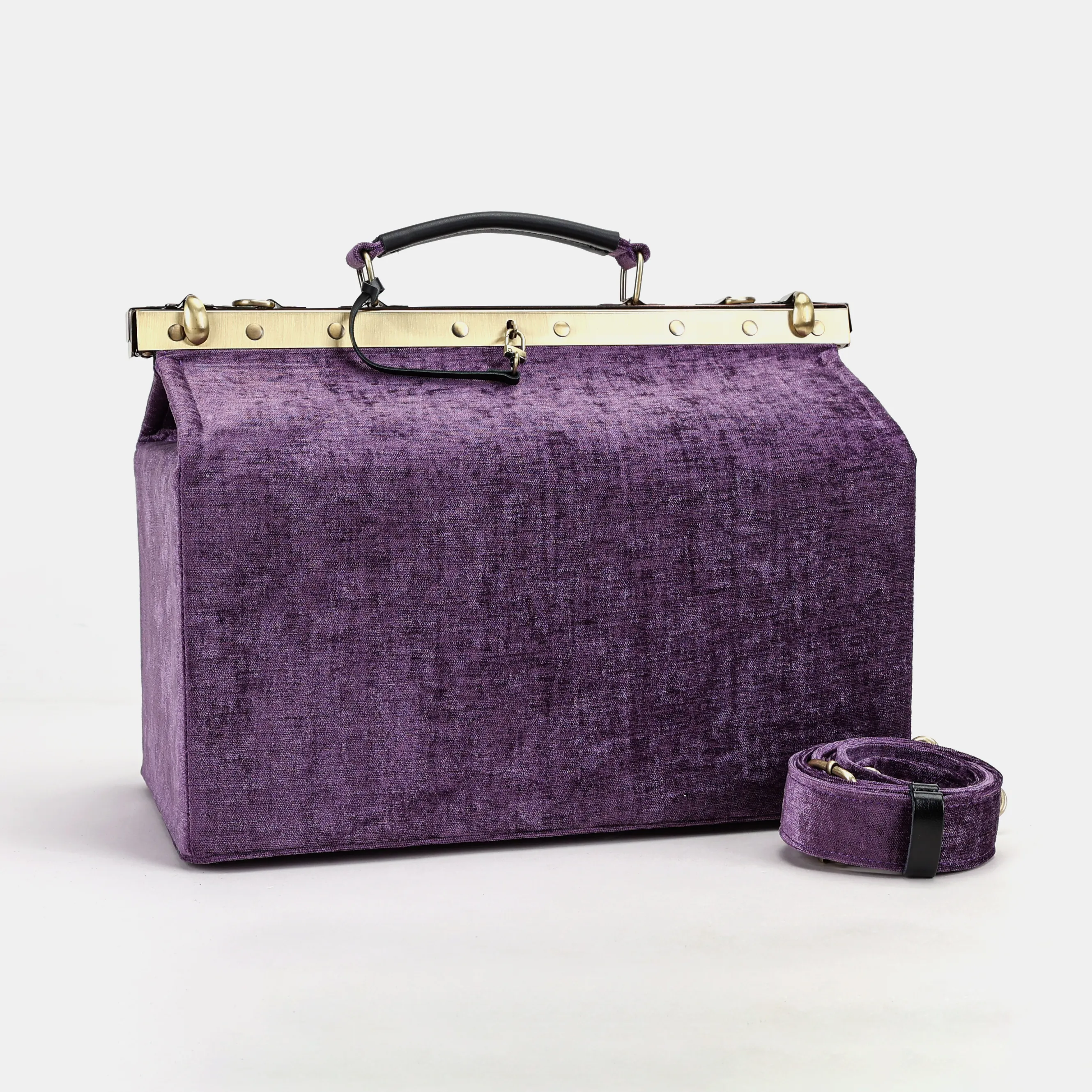 Solid Purple Genevieve Carpet Gladstone Bag