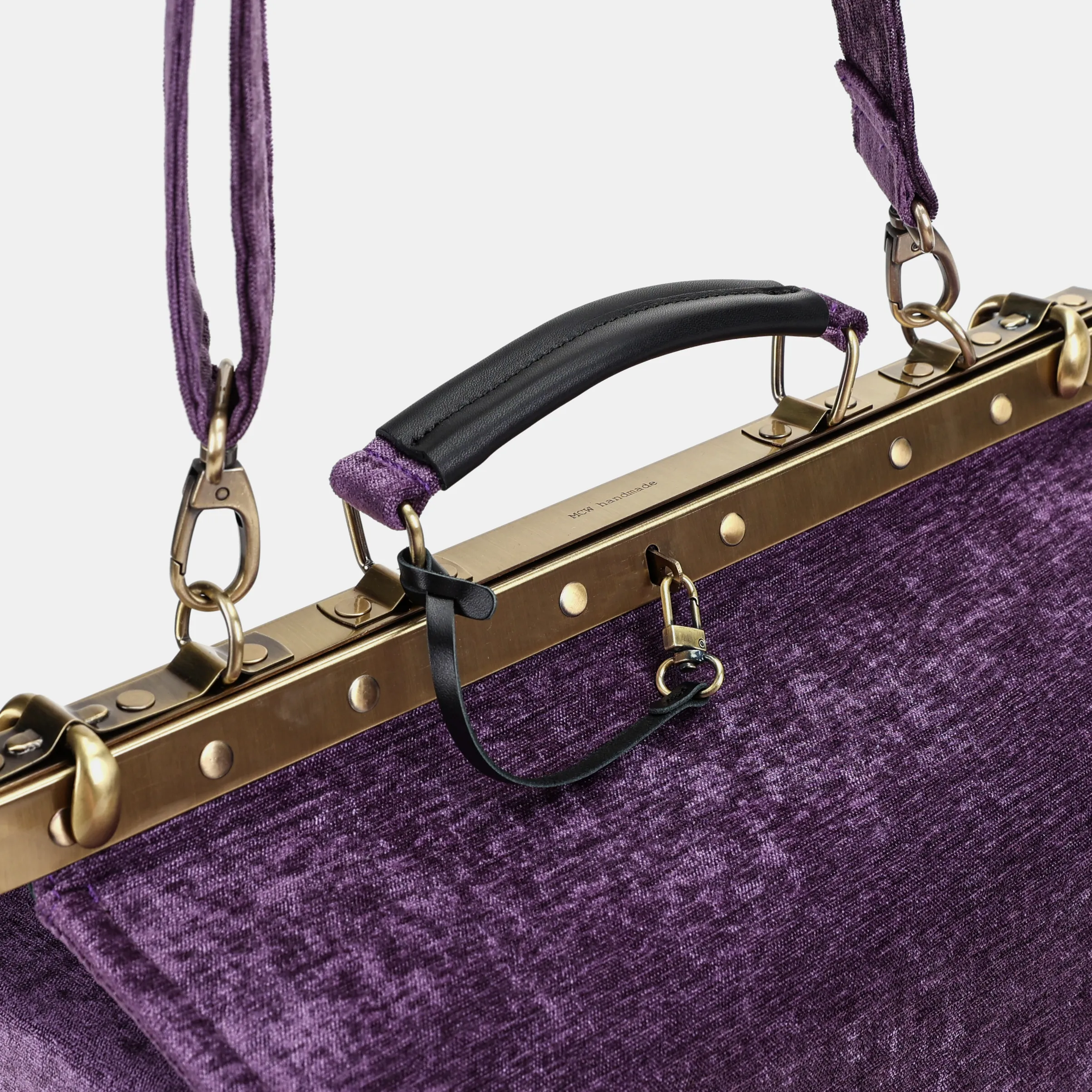 Solid Purple Genevieve Carpet Gladstone Bag - Image 5
