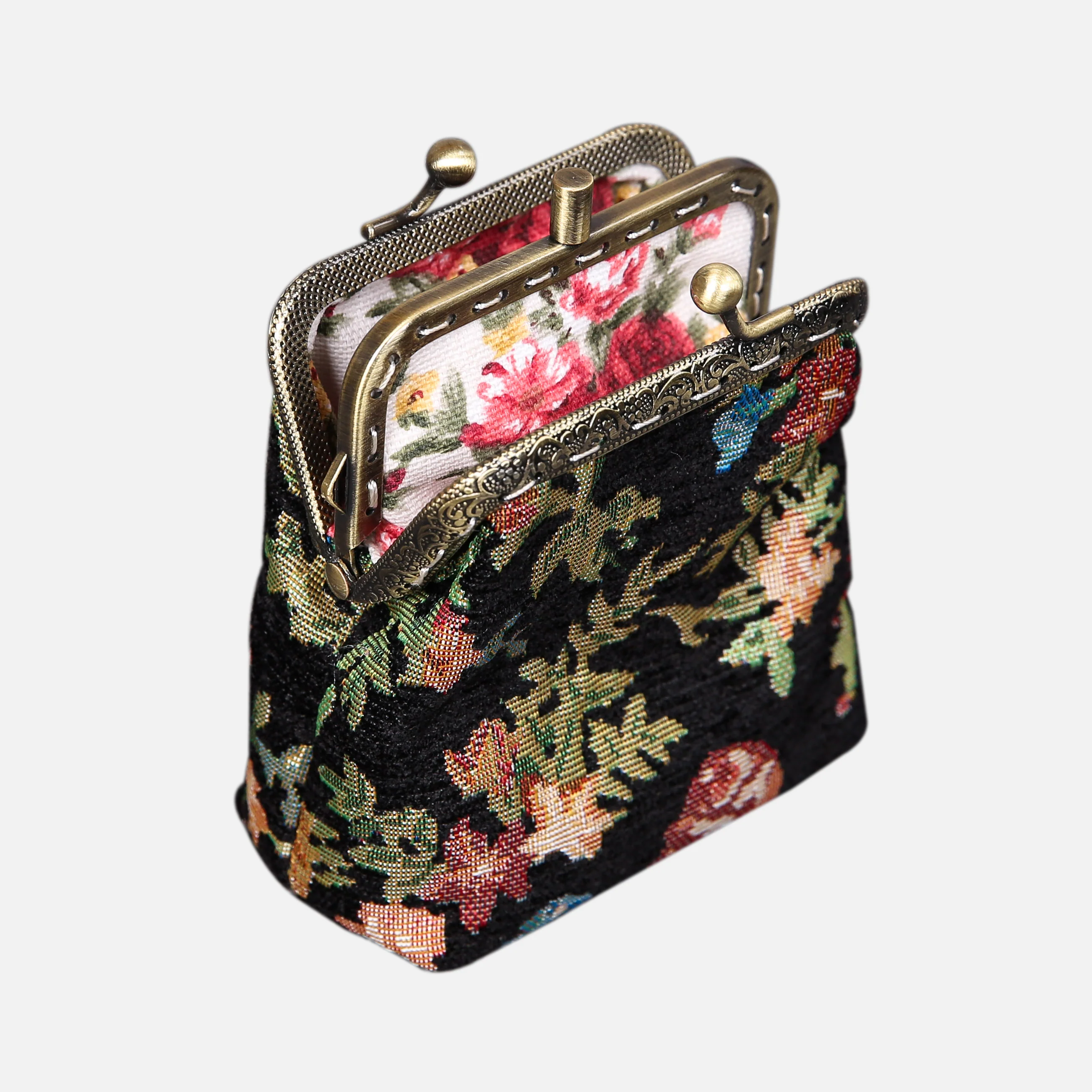Spring Valley Black Double Kiss Clasp Coin Purse - Image 4