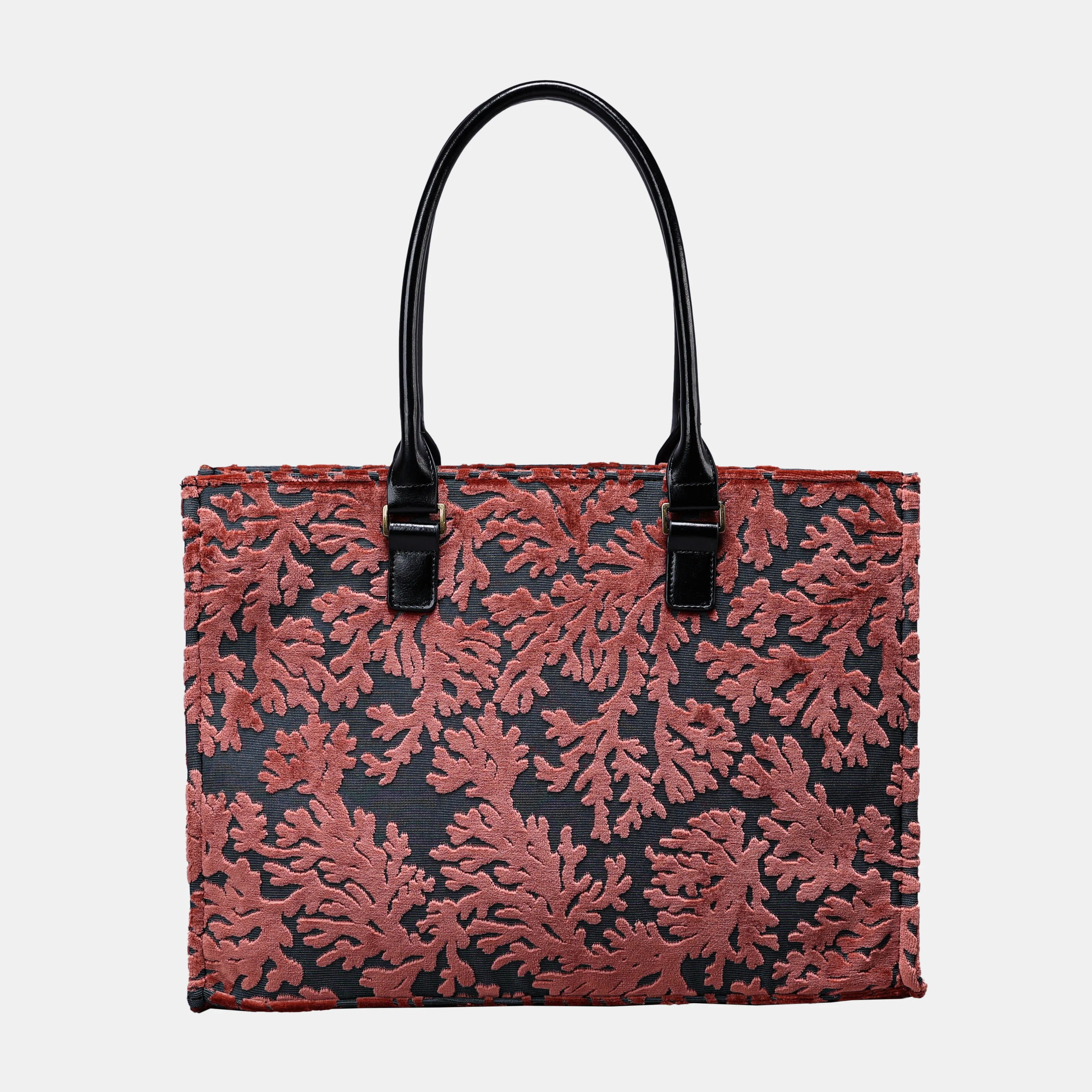 Burnout Velvet St Tropez Scuba Coral Laptop Work Tote - Image 4