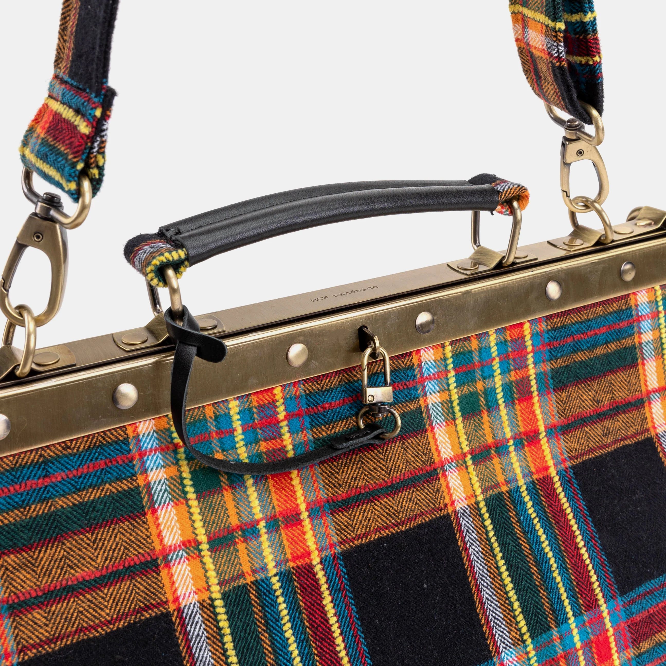 Tartan Stewart Black Celine Carpet Gladstone Bag - Image 4