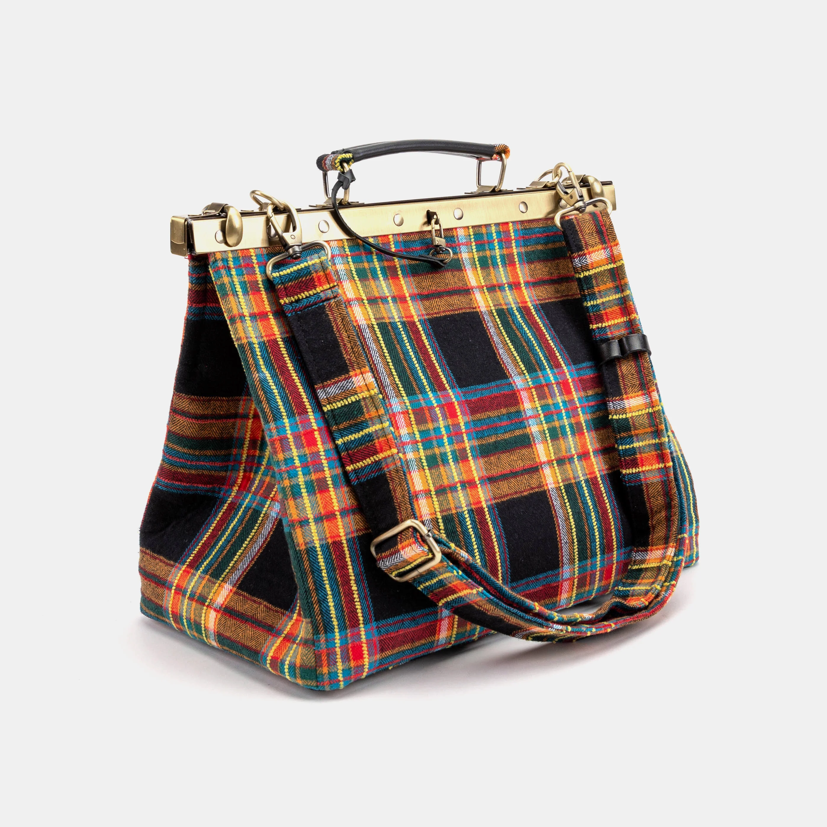 Tartan Stewart Black Celine Carpet Gladstone Bag - Image 9