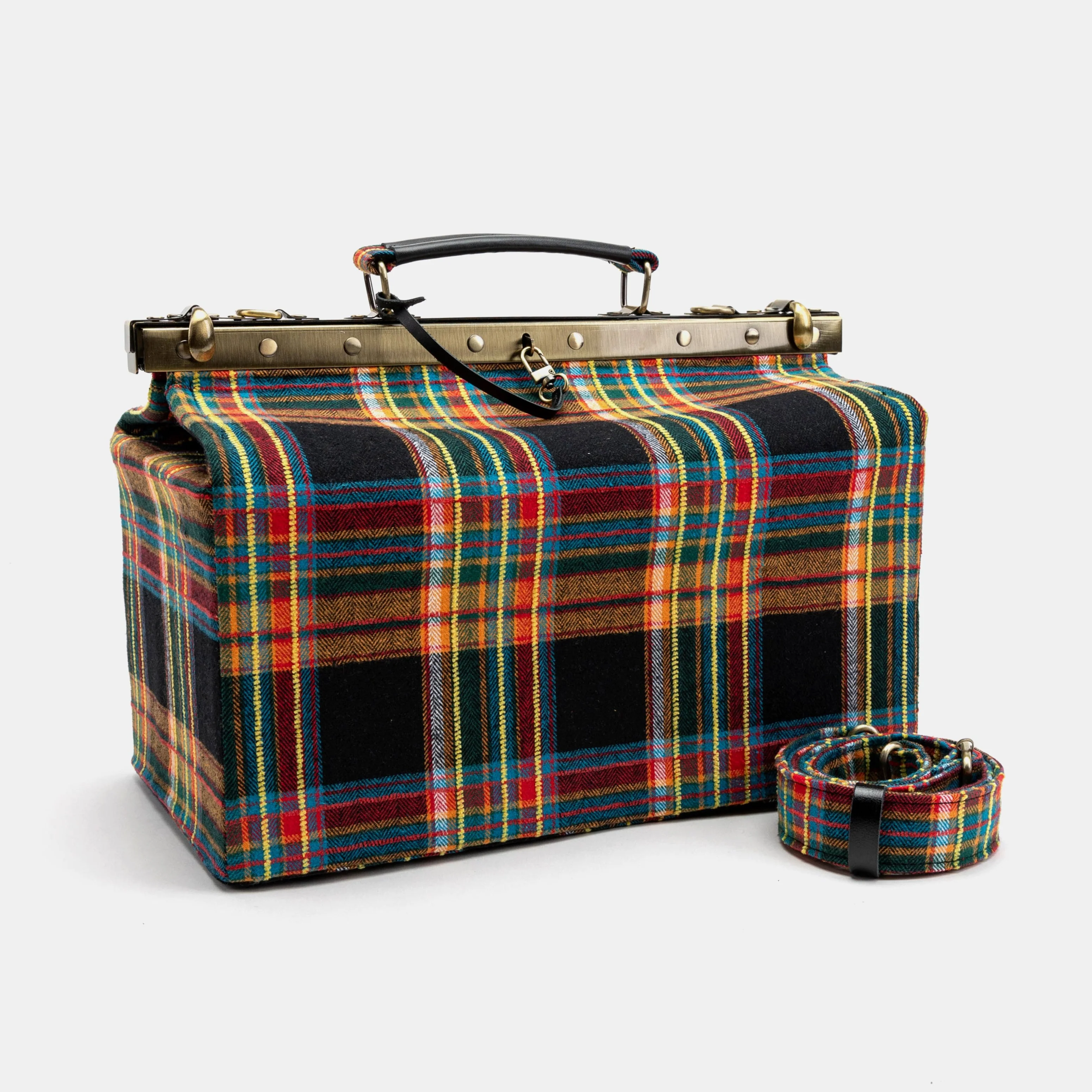 Tartan Stewart Black Genevieve Carpet Gladstone Bag