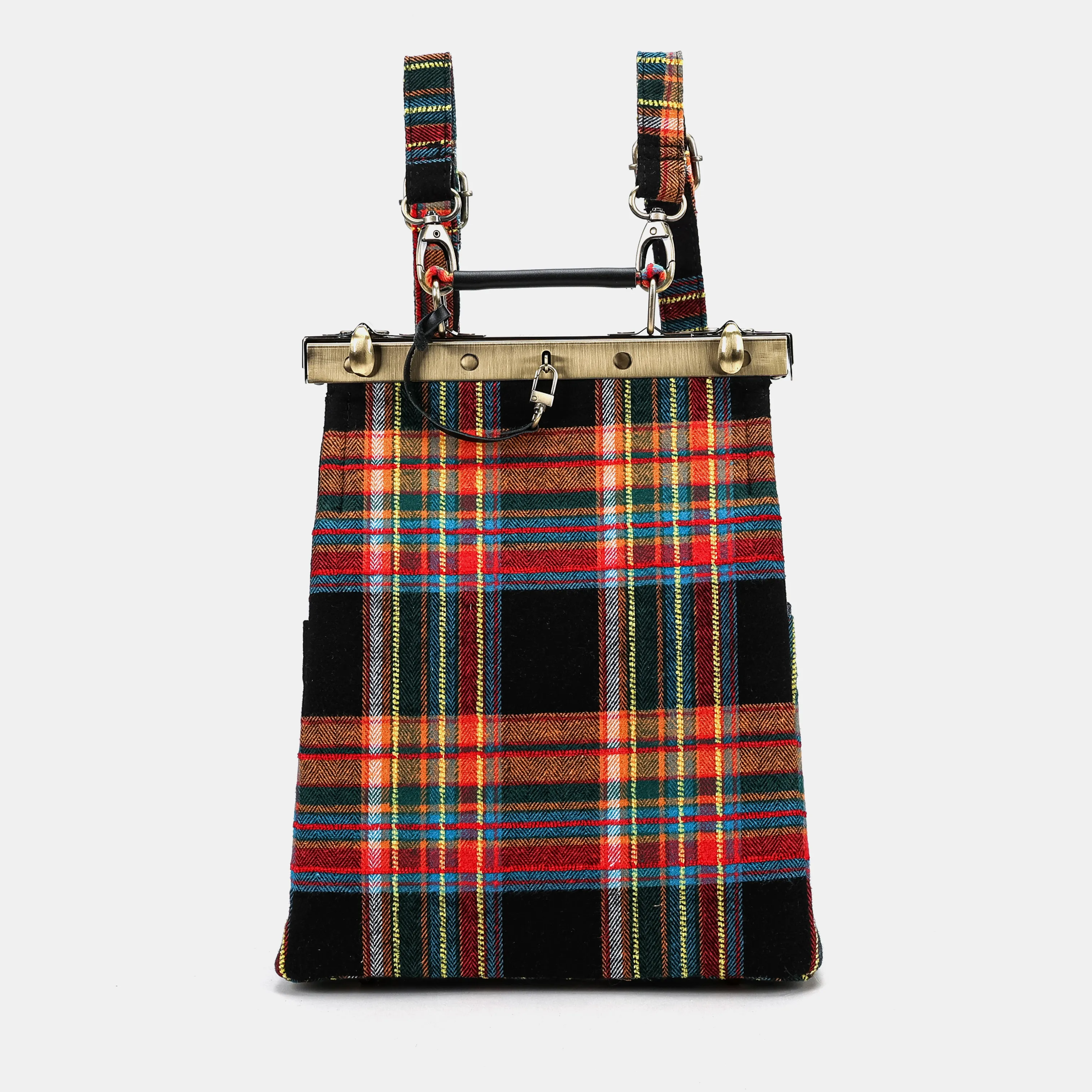 Tartan Stewart Black Helena Carpet Backpack Gladstone Bag