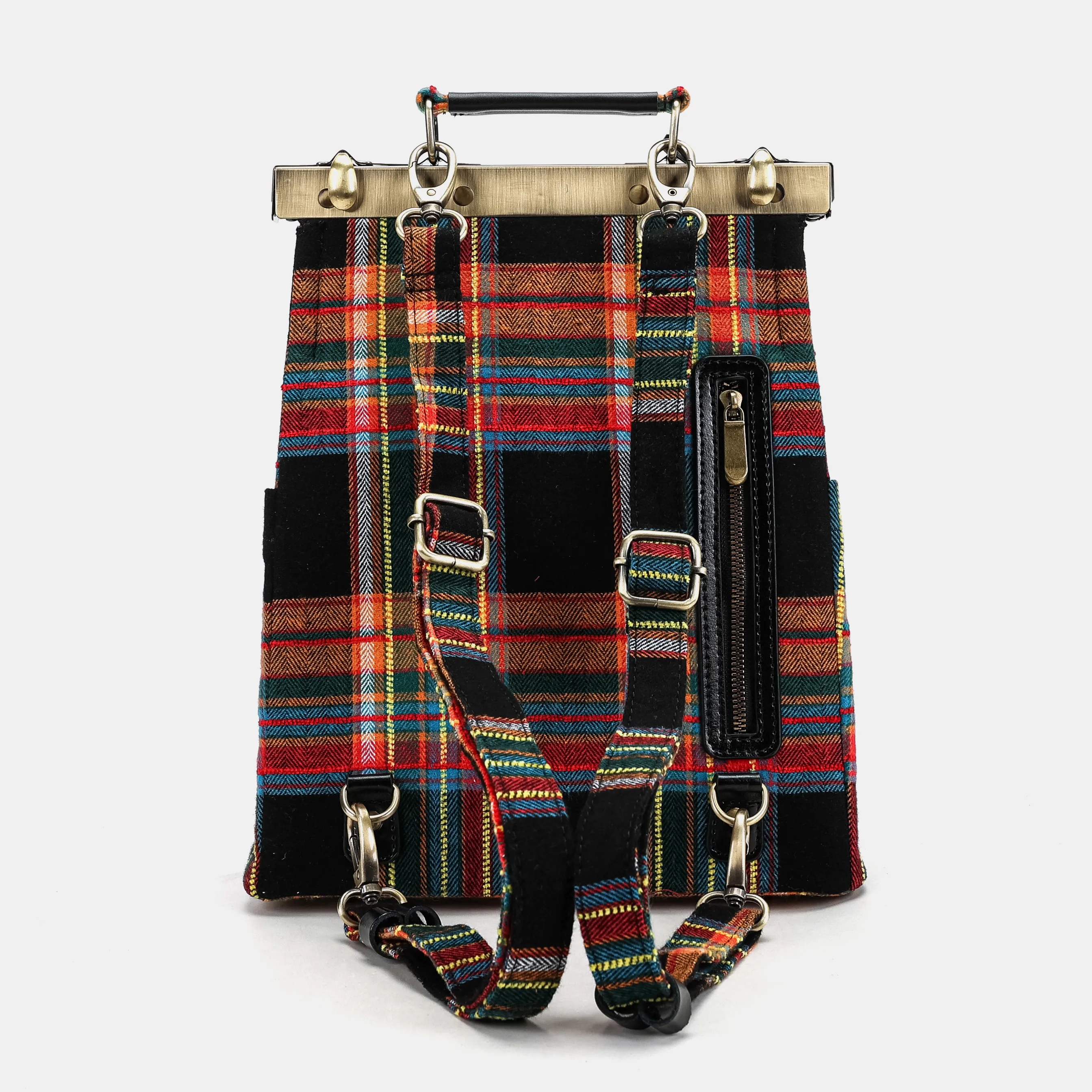 Tartan Stewart Black Helena Carpet Backpack Gladstone Bag - Image 5