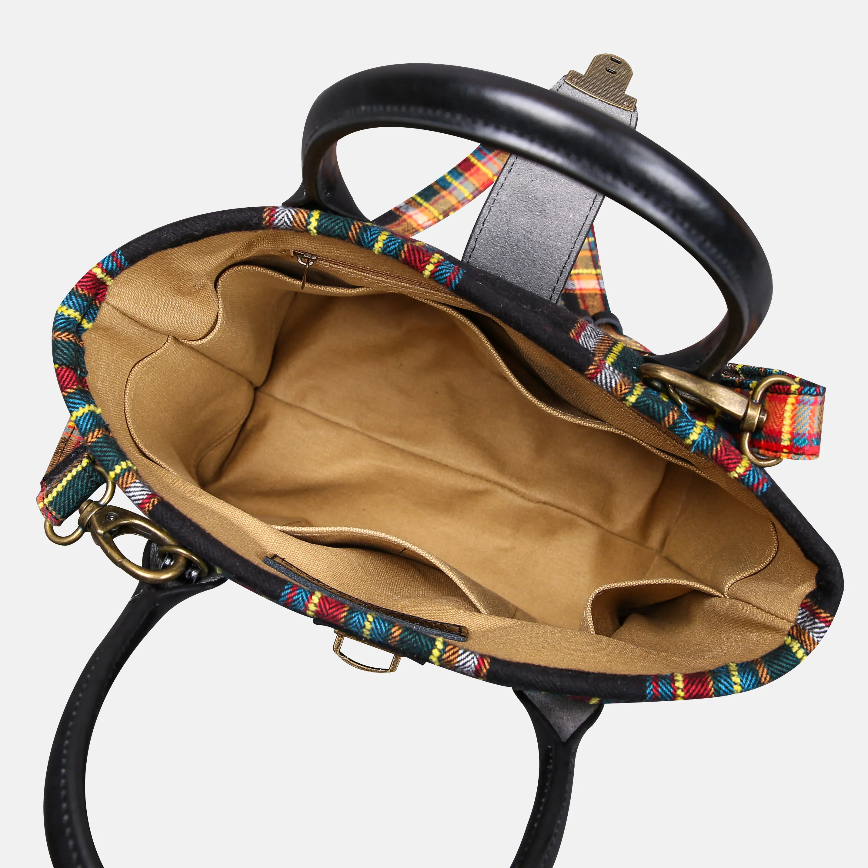 Tartan Stewart Black Tuck Lock Carpet Satchel - Image 6