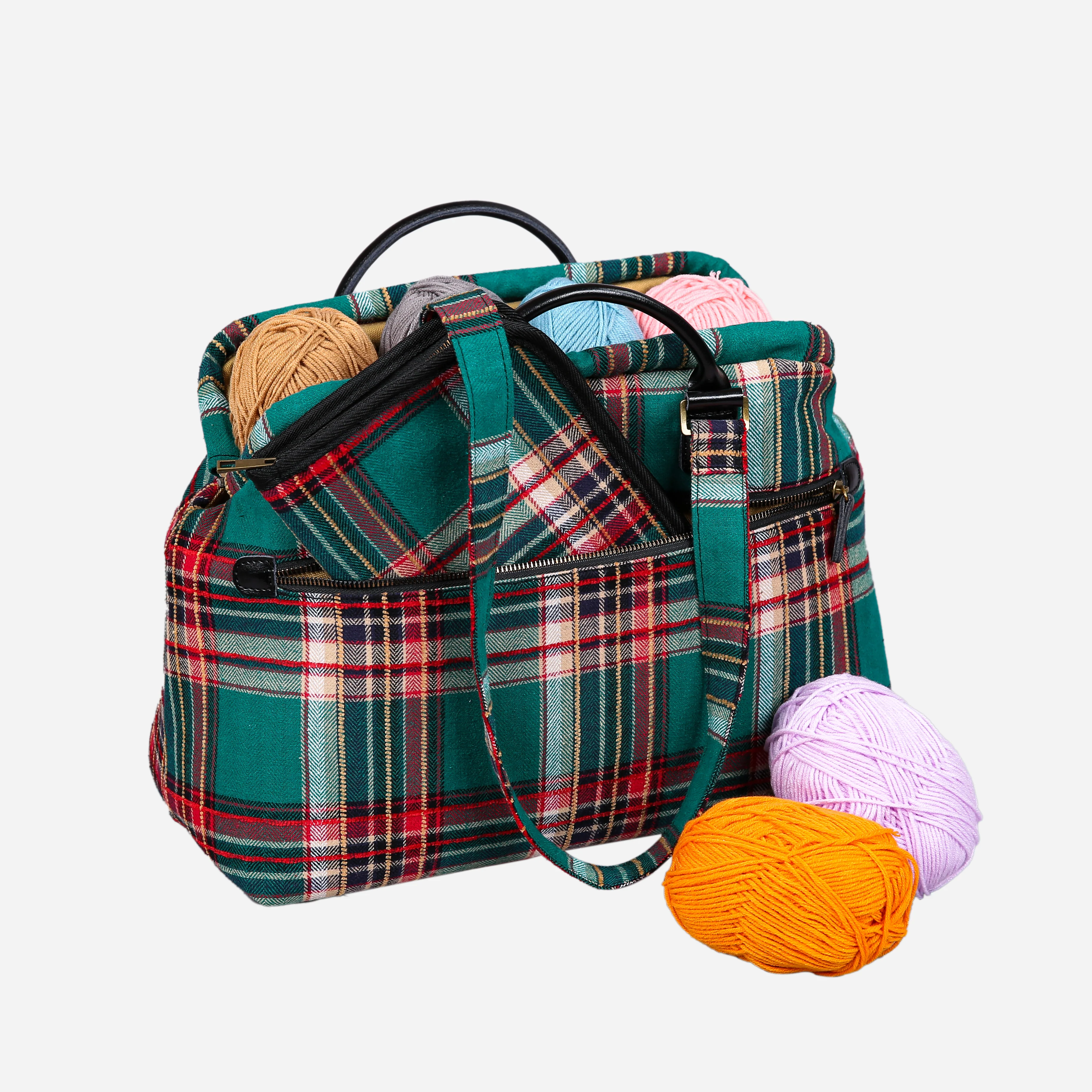 Tartan Stewart Green Knitting Project Bag - Image 6
