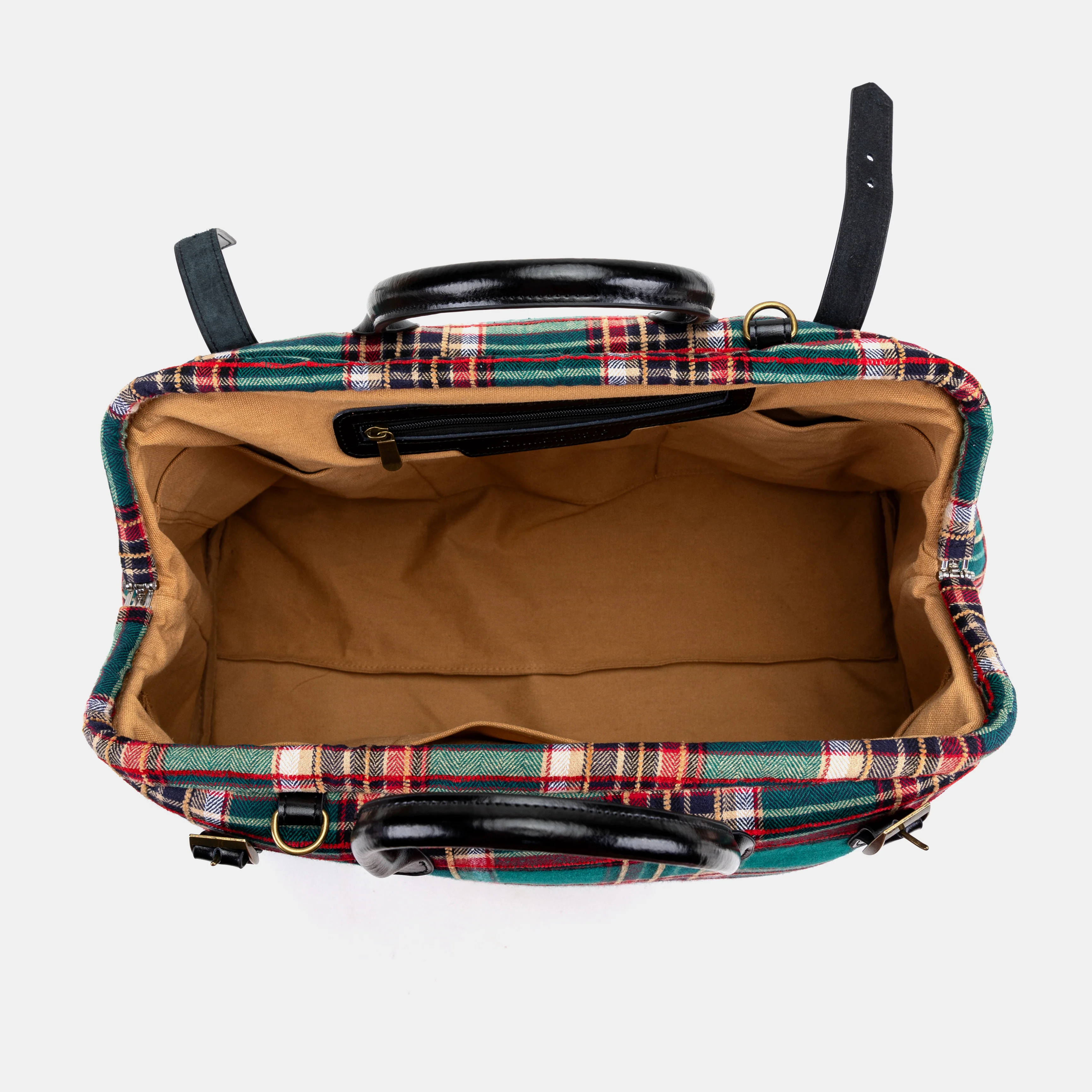 Tartan Stewart Green Large Carpetbag - Image 8