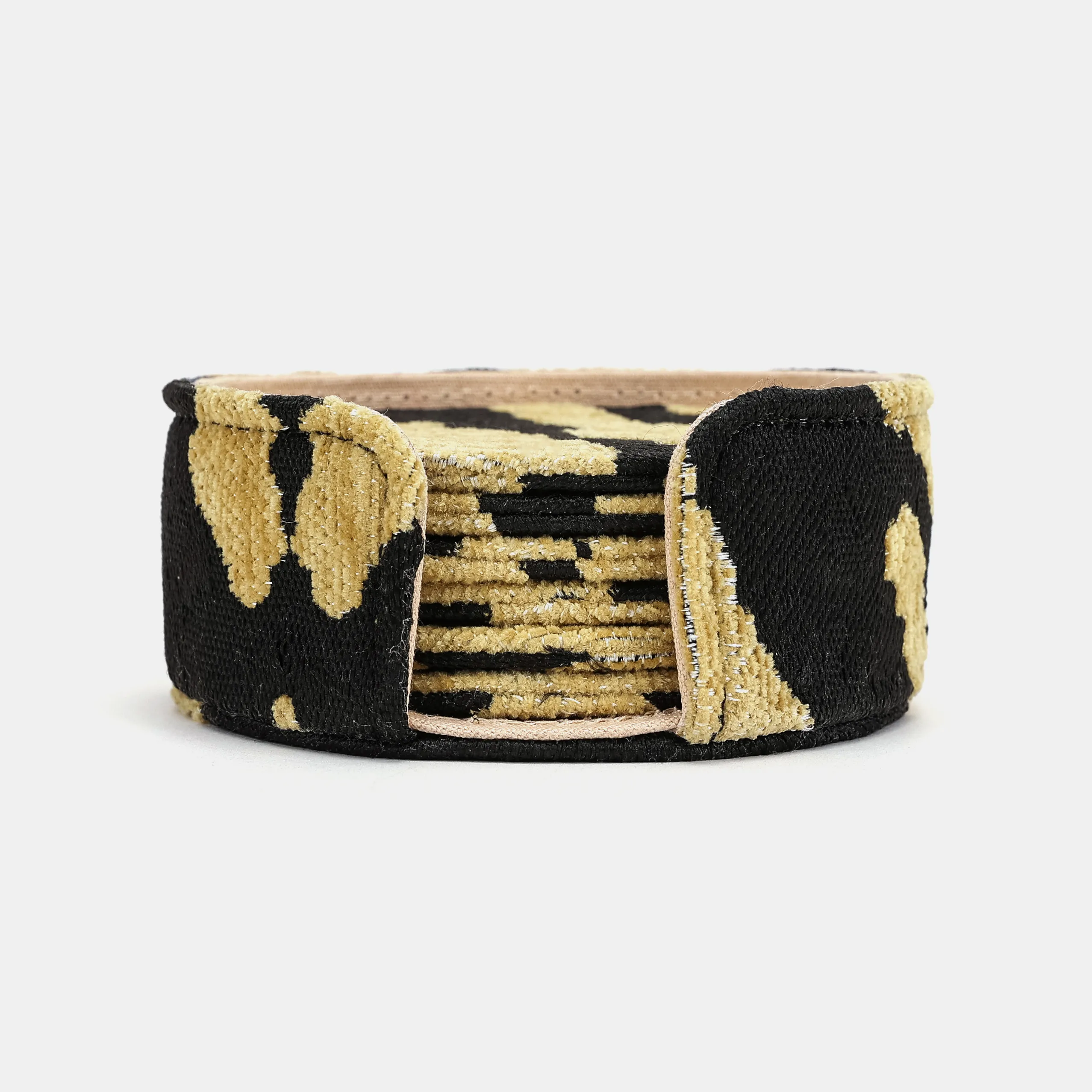 Tiger Stripe Round Coaster Set with Holder - Image 2
