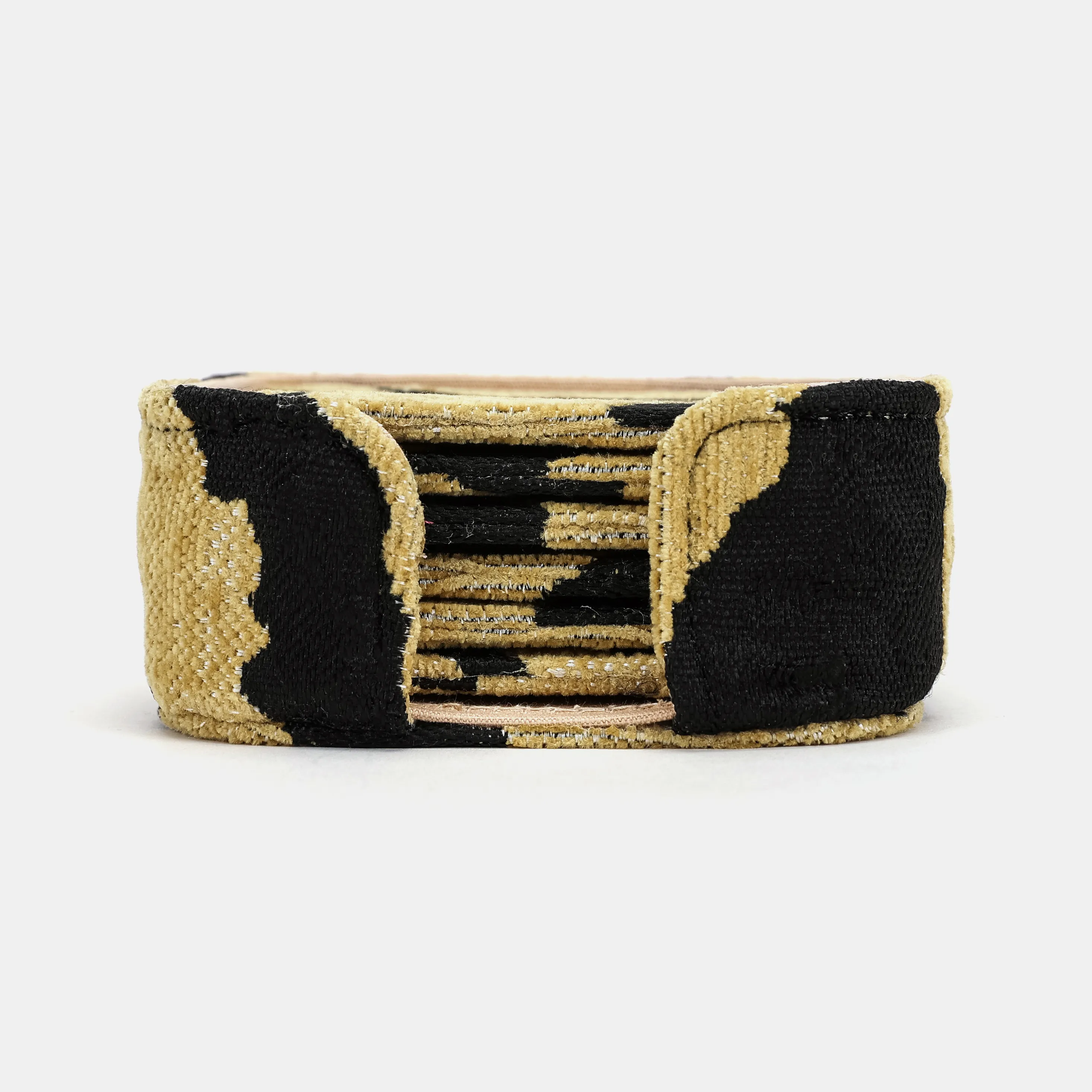 Tiger Stripe Square Coaster Set with Holder - Image 2
