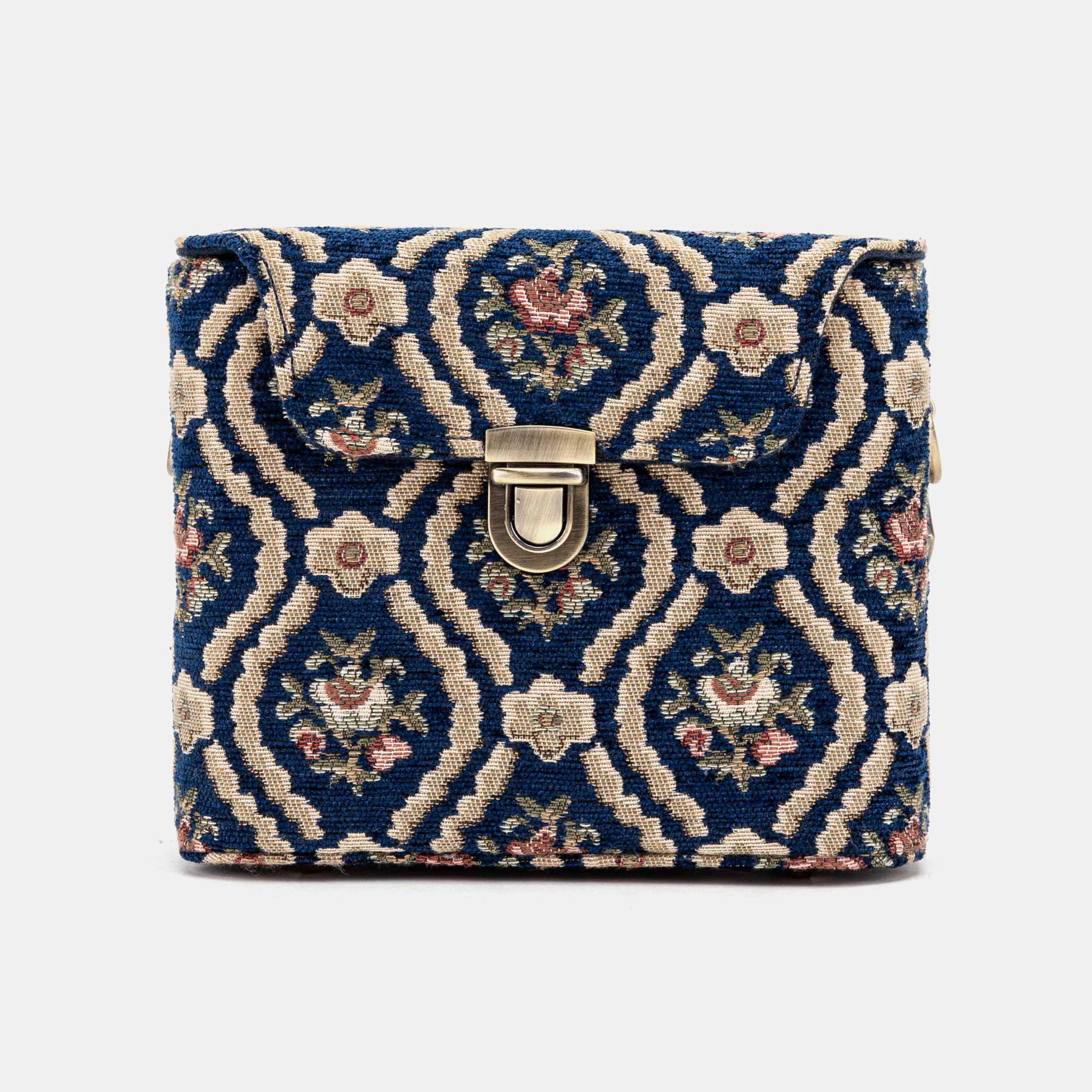 Traditional Blue Emma Small Train Case Crossbody - Image 4