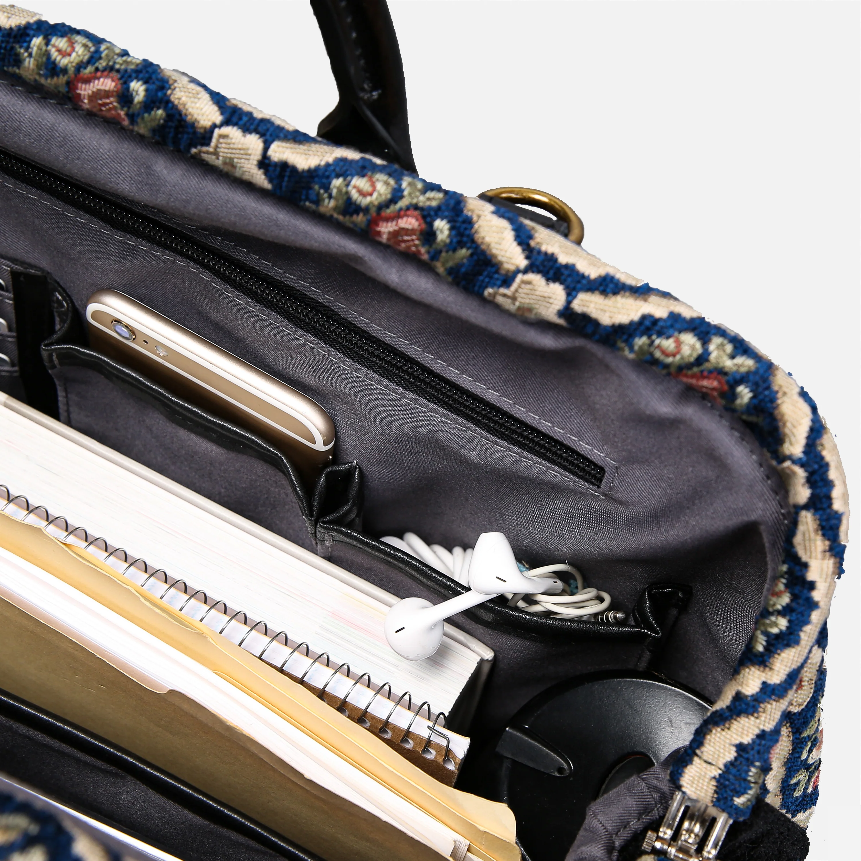 Traditional Blue Laptop Work Bag - Image 10