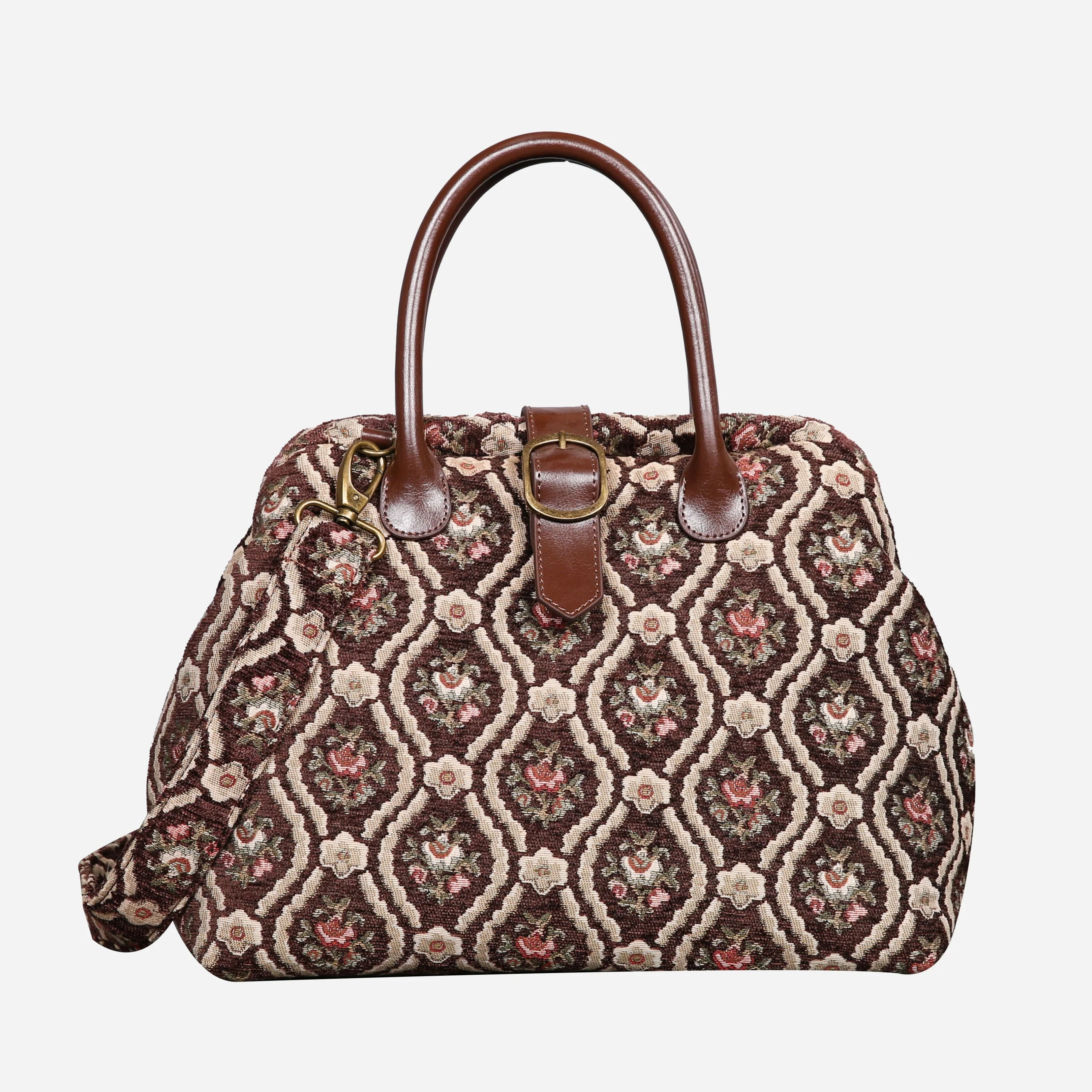 Traditional Coffee Carpet Handbag Purse