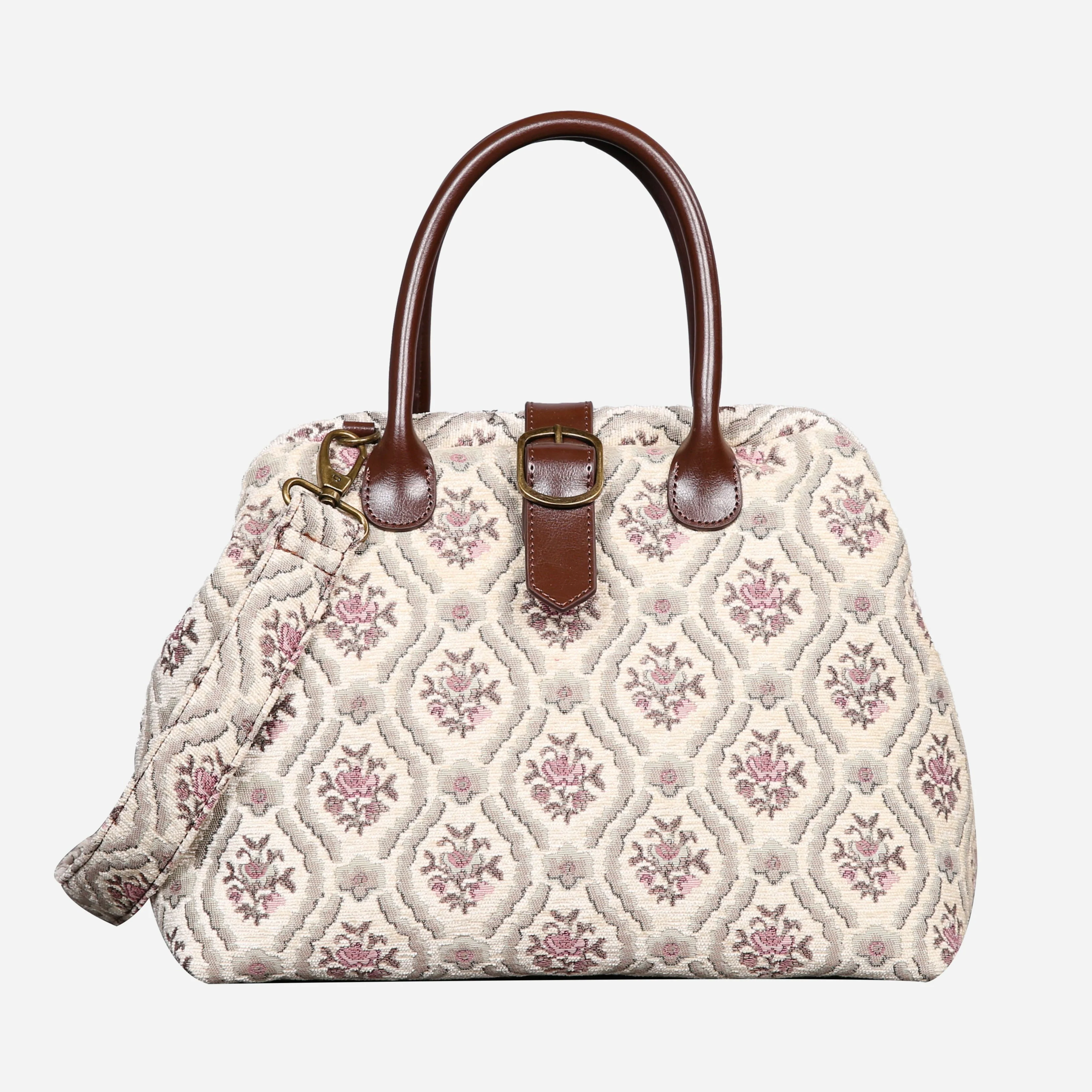 Traditional Cream Carpet Handbag Purse