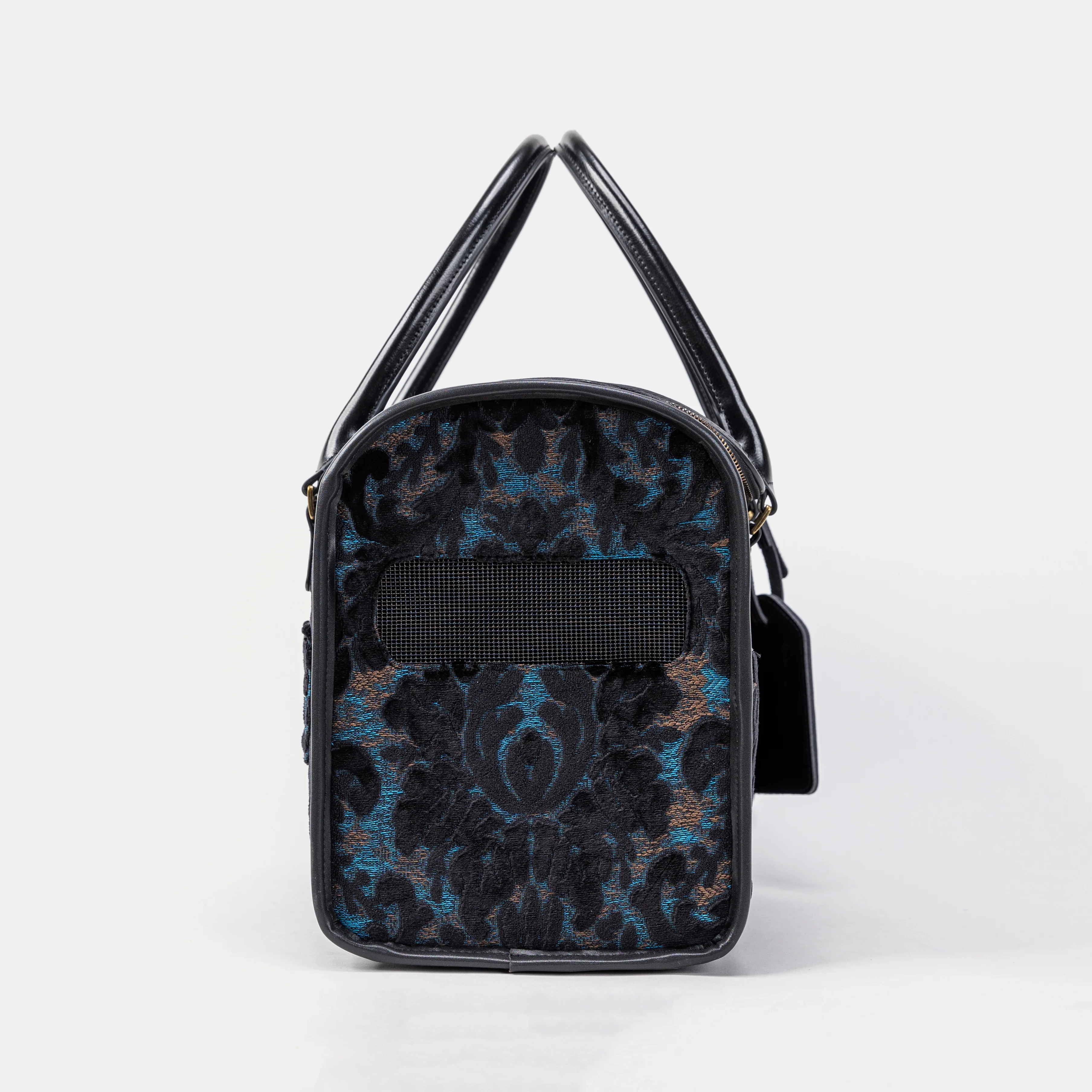 Travel Dog Carrier Bag Burnout Velvet Black - Image 5